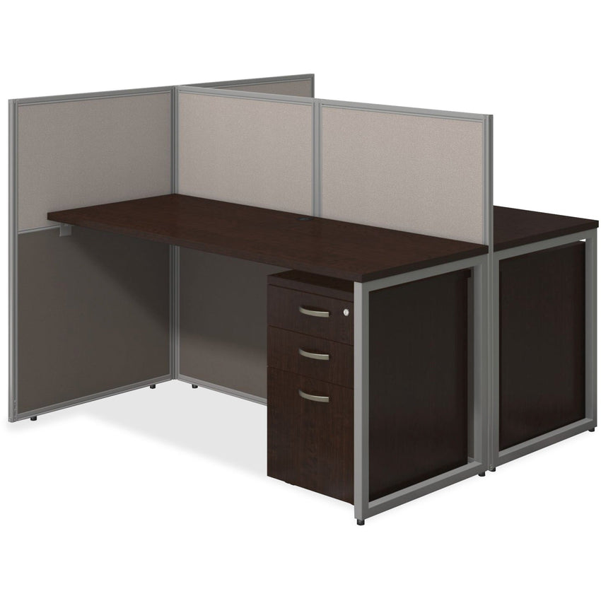 Bush Furniture 60"W 2 - Person Straight Desk Open Office with 3 - Drawer Storage and 45"H Panels (EOD460SMR03X) - SchoolOutlet