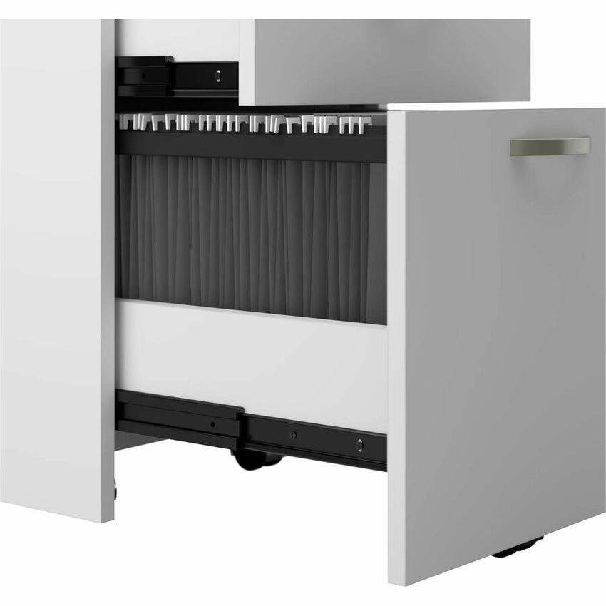 Bush Furniture 60"W 2 - Person L - Shaped Desk Open Office with 3 - Drawer Storage and 45"H Panels (EOD560SMR03X) - SchoolOutlet