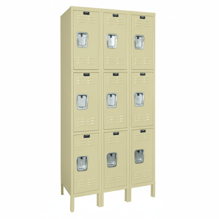 Hallowell Premium Locker: Premium Wardrobe Triple - Tier, 3 - Wide - 36"W x 15"D x 78"H (HAL - U3258 - 3) - SchoolOutlet