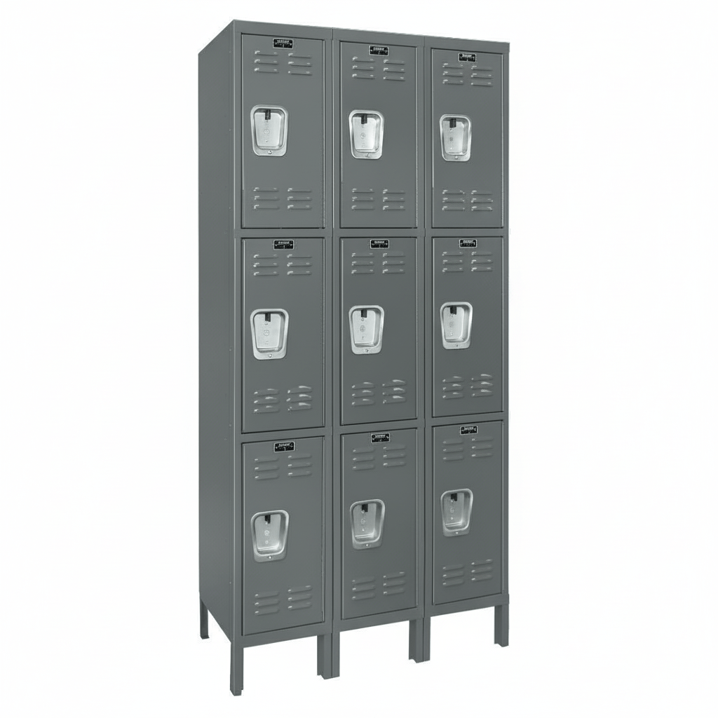 Hallowell Premium Locker: Premium Wardrobe Triple - Tier, 3 - Wide - 36"W x 15"D x 78"H (HAL - U3258 - 3) - SchoolOutlet