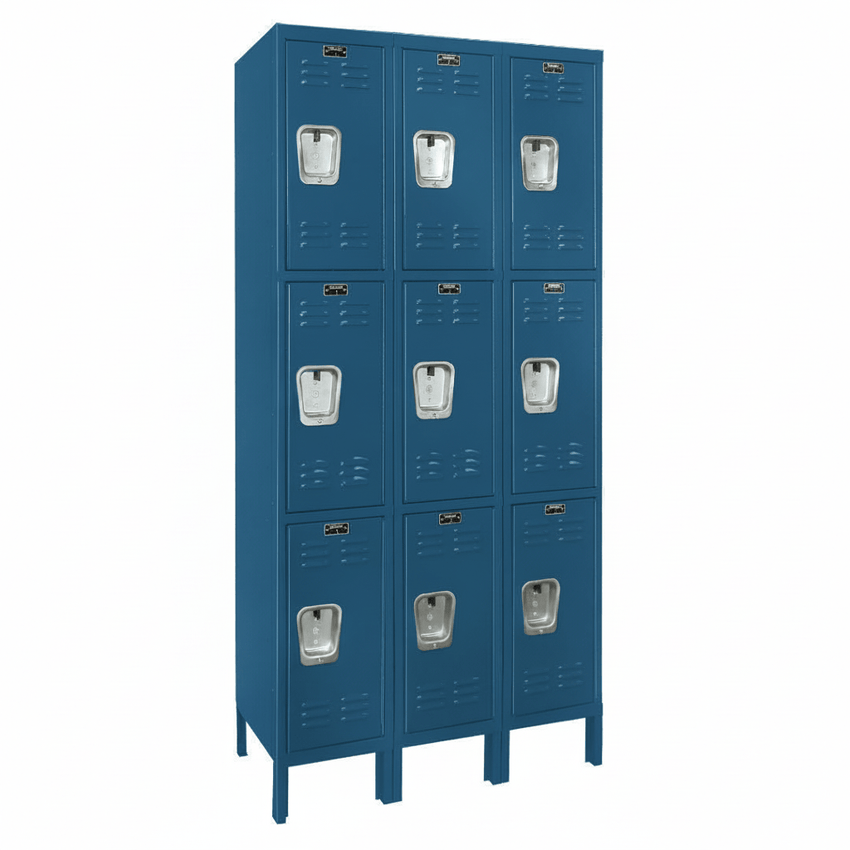 Hallowell Premium Locker: Premium Wardrobe Triple - Tier, 3 - Wide - 36"W x 15"D x 78"H (HAL - U3258 - 3) - SchoolOutlet