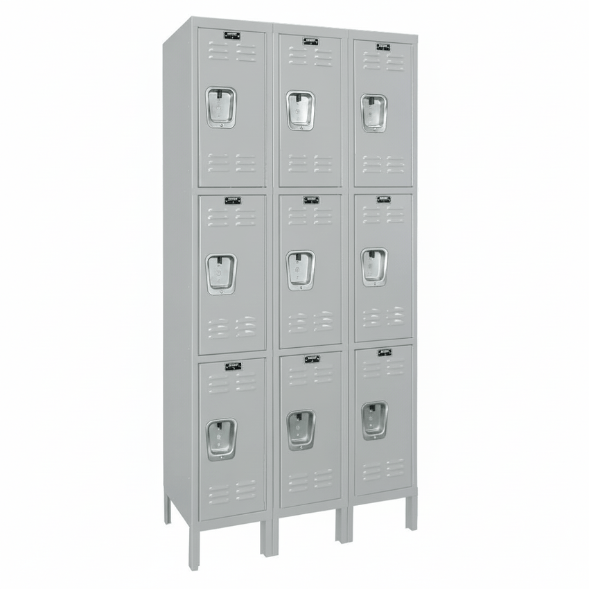 Hallowell Premium Locker: Premium Wardrobe Triple - Tier, 3 - Wide - 36"W x 15"D x 78"H (HAL - U3258 - 3) - SchoolOutlet