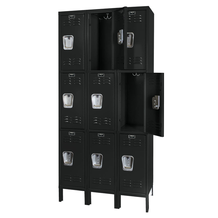 Hallowell Premium Locker: Premium Wardrobe Triple - Tier, 3 - Wide - 36"W x 15"D x 78"H (HAL - U3258 - 3) - SchoolOutlet