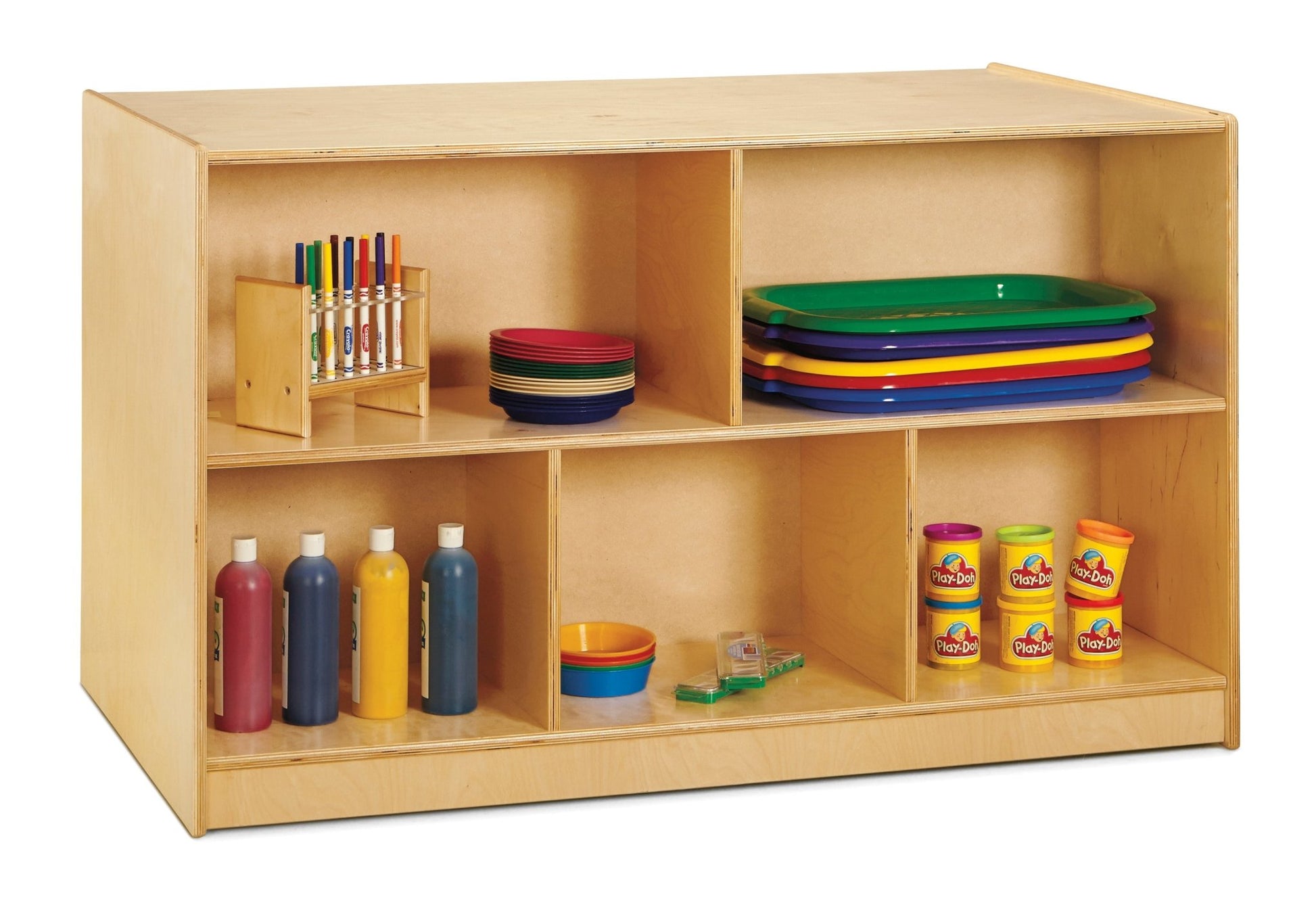 Jonti - Craft Double - Sided Island – Single + 20 Cubbie - Tray - with Clear Trays - SchoolOutlet