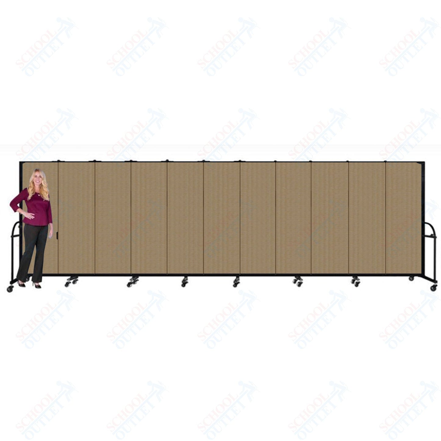 Screenflex HFSL7411 - 11 Panels Standard Portable Room Divider 20' 5" L x 7' 4" H - SchoolOutlet