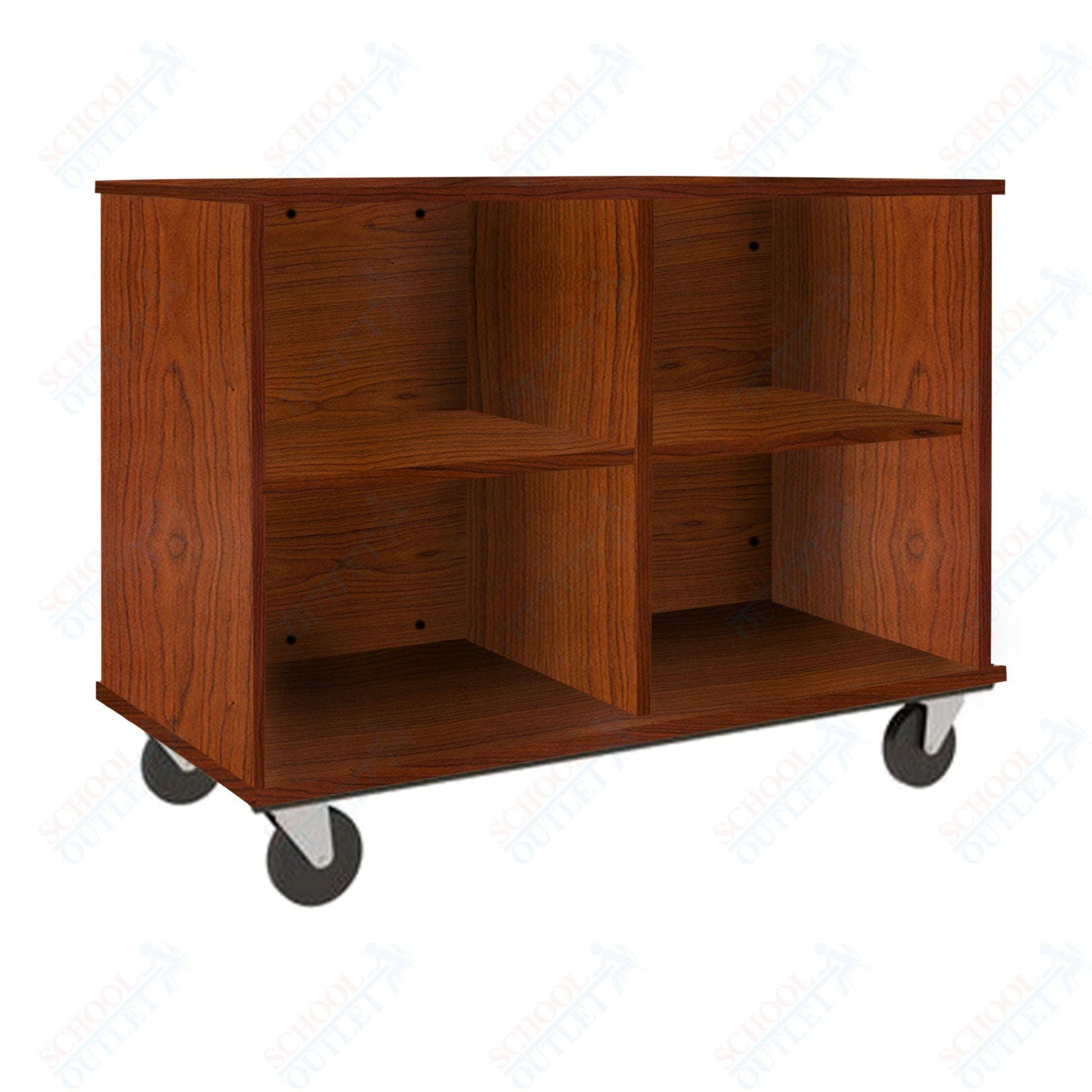 36" Tall Assembled Mobile Four Compartments Open Divided Storage Cabinet (80138 Z36) - SchoolOutlet