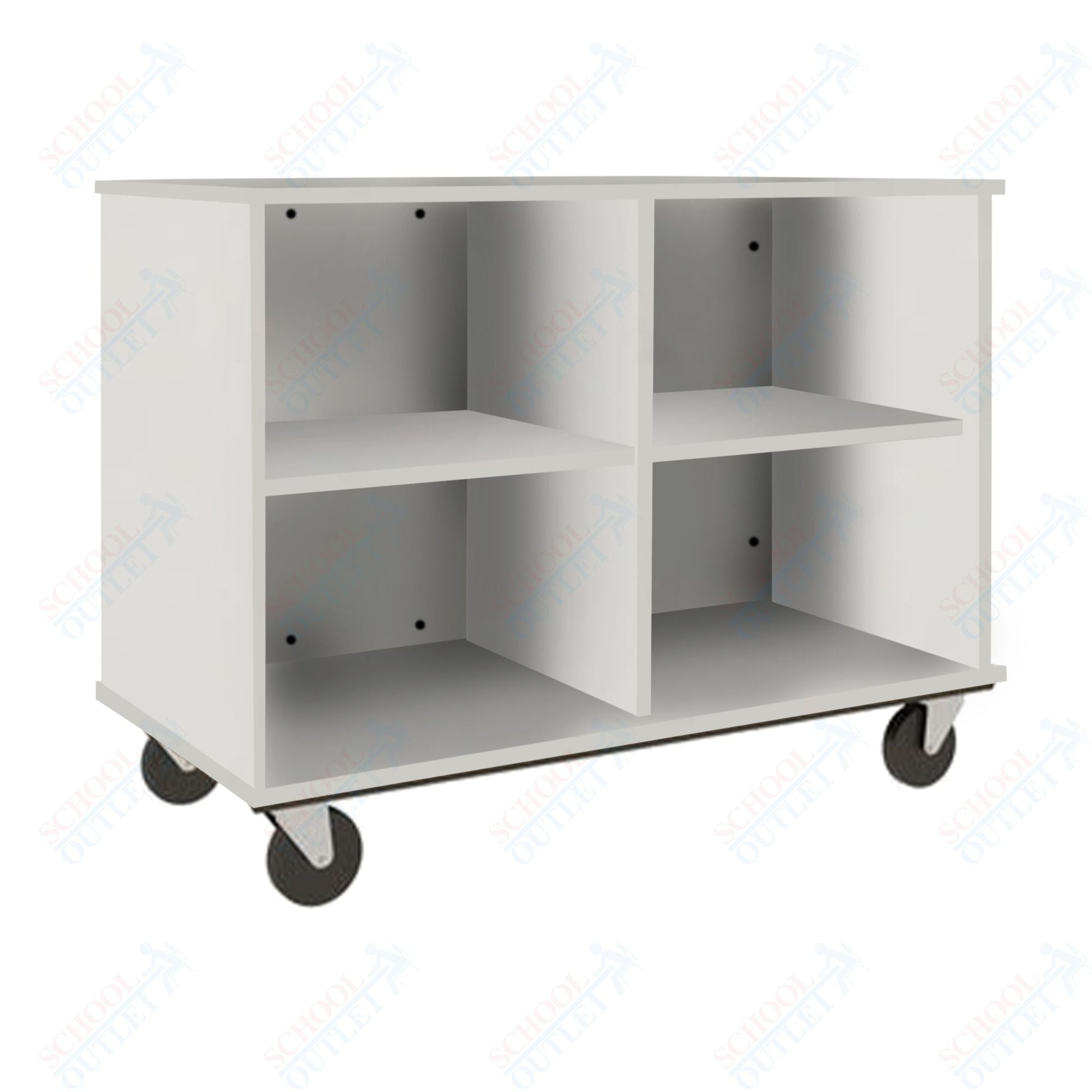 36" Tall Assembled Mobile Four Compartments Open Divided Storage Cabinet (80138 Z36) - SchoolOutlet