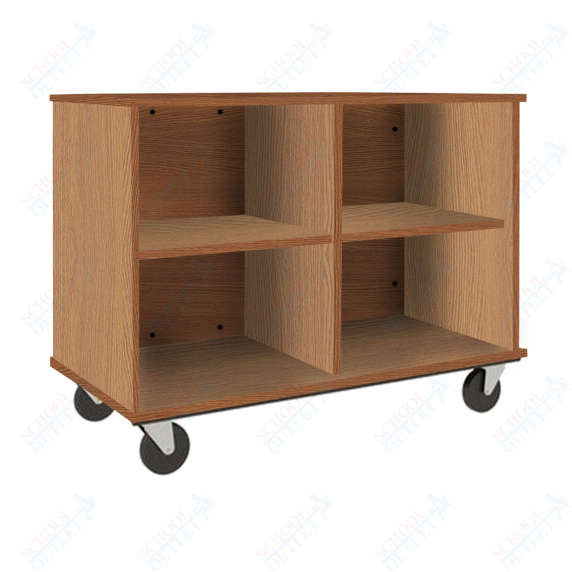 36" Tall Assembled Mobile Four Compartments Open Divided Storage Cabinet (80138 Z36) - SchoolOutlet