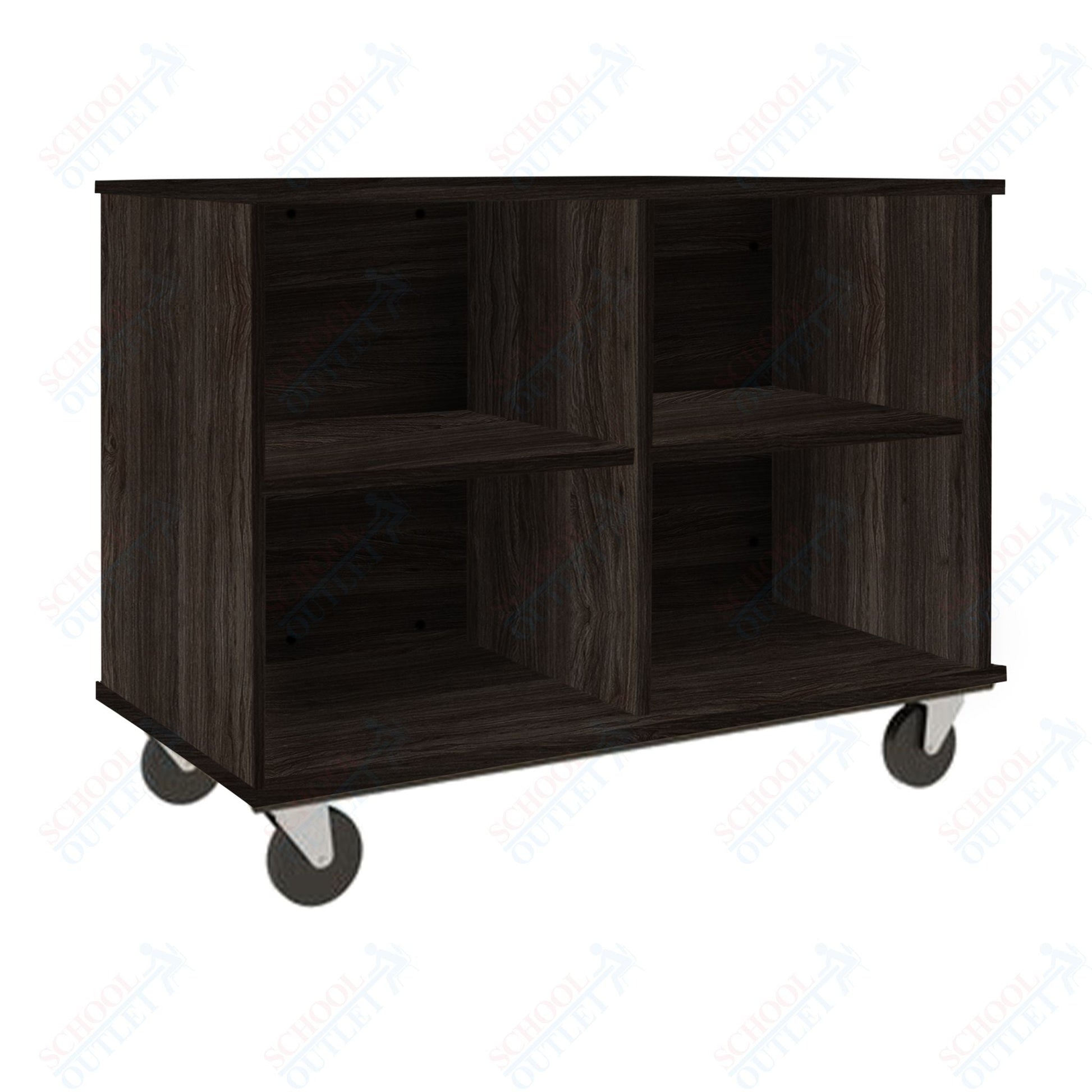 36" Tall Assembled Mobile Four Compartments Open Divided Storage Cabinet (80138 Z36) - SchoolOutlet