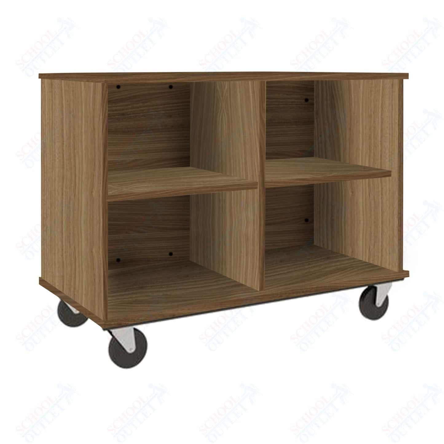 36" Tall Assembled Mobile Four Compartments Open Divided Storage Cabinet (80138 Z36) - SchoolOutlet