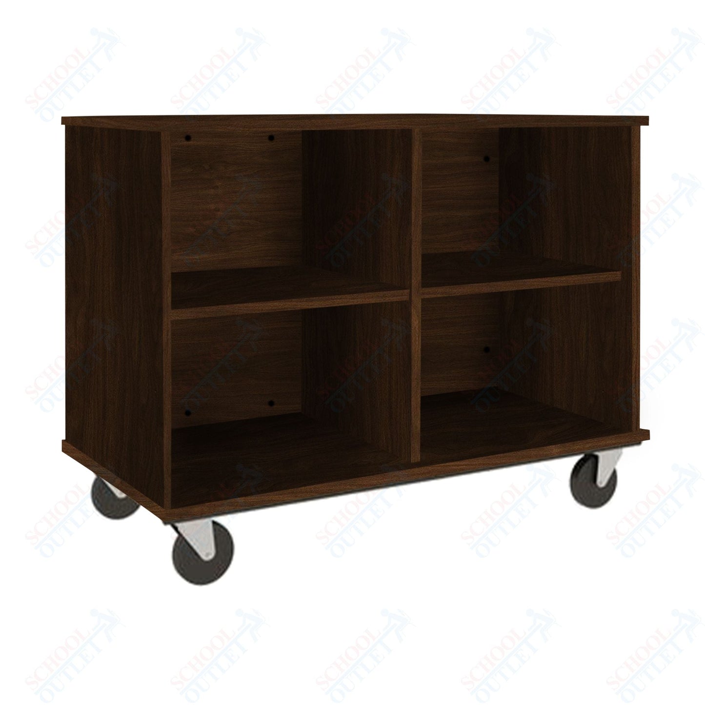 36" Tall Assembled Mobile Four Compartments Open Divided Storage Cabinet (80138 Z36) - SchoolOutlet