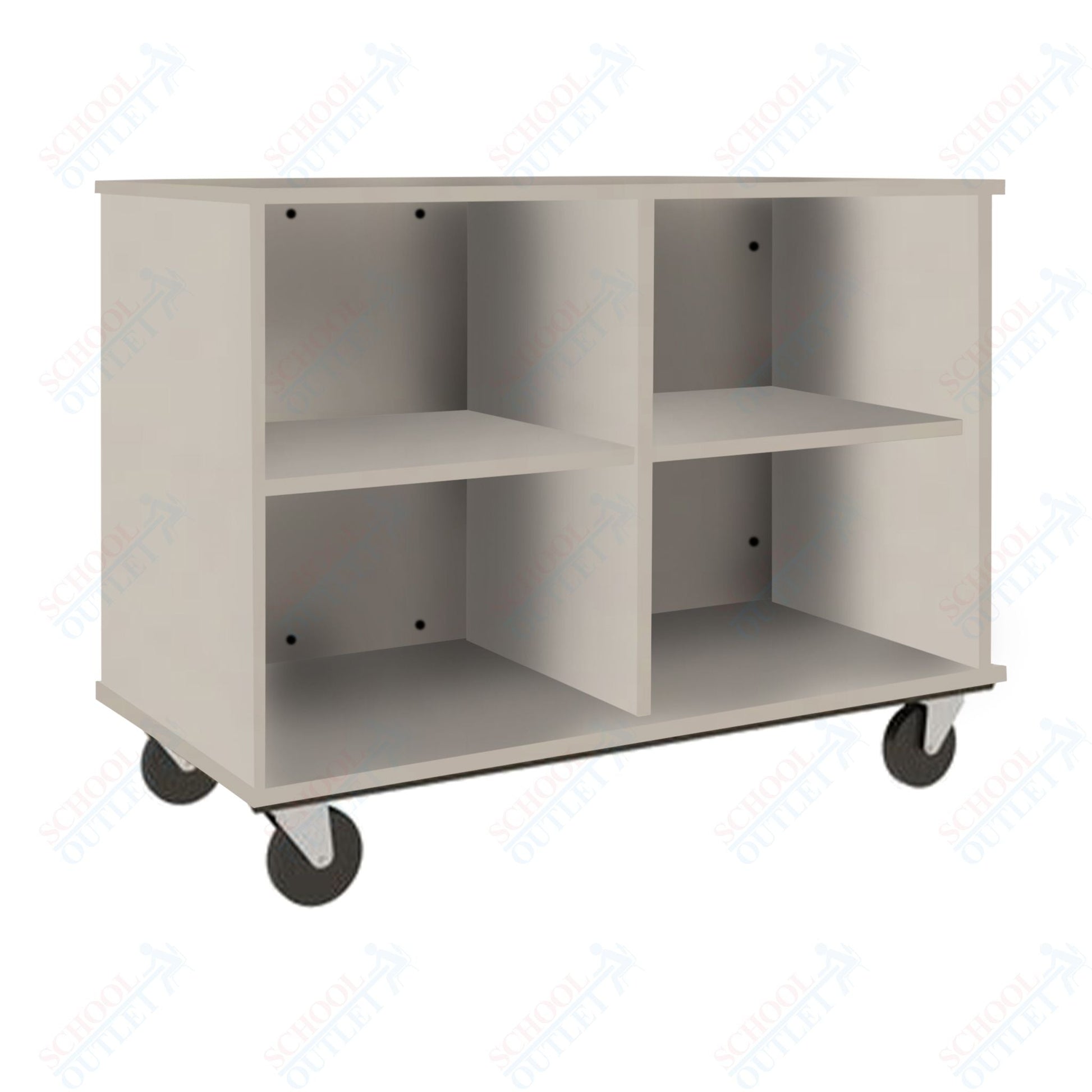36" Tall Assembled Mobile Four Compartments Open Divided Storage Cabinet (80138 Z36) - SchoolOutlet