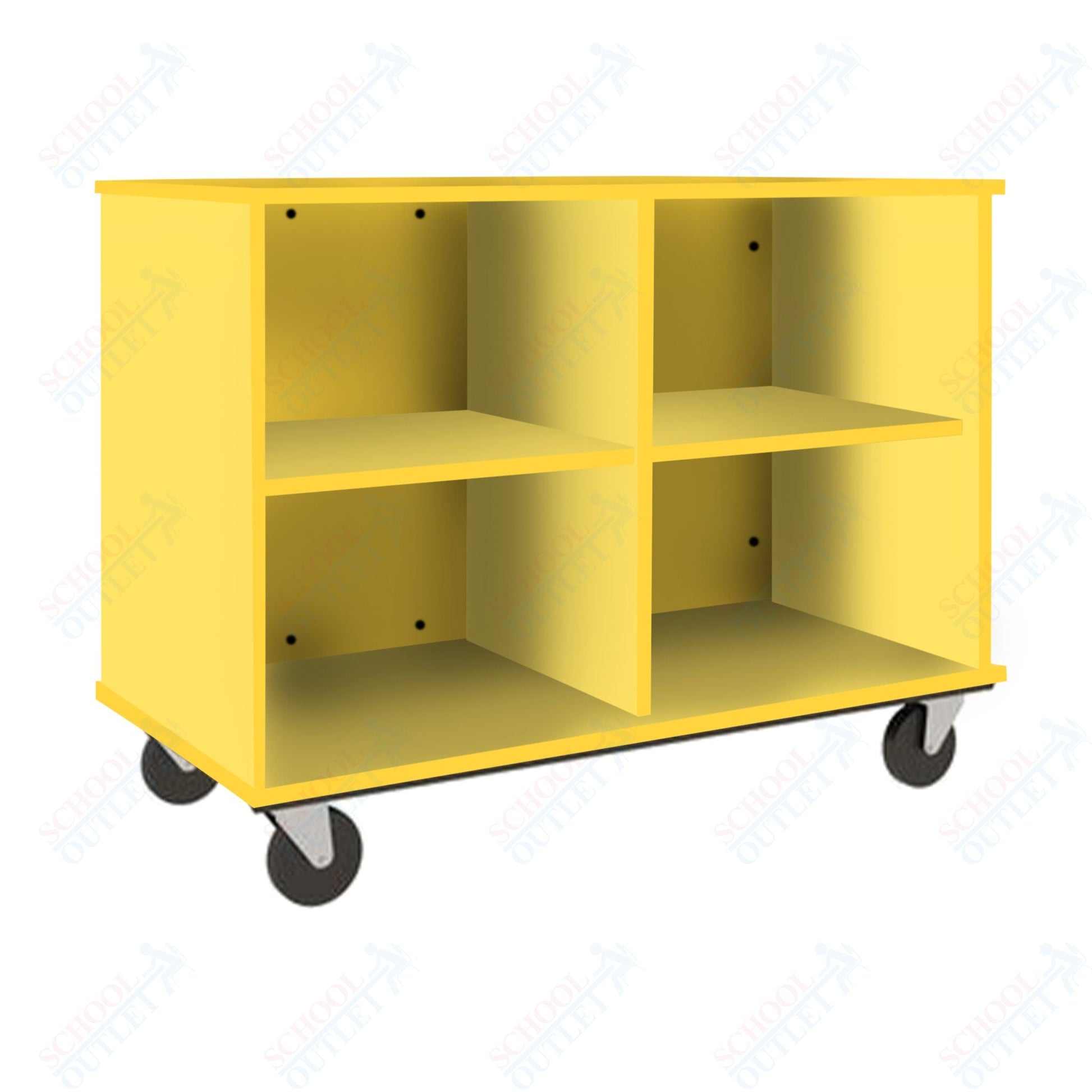 36" Tall Assembled Mobile Four Compartments Open Divided Storage Cabinet (80138 Z36) - SchoolOutlet