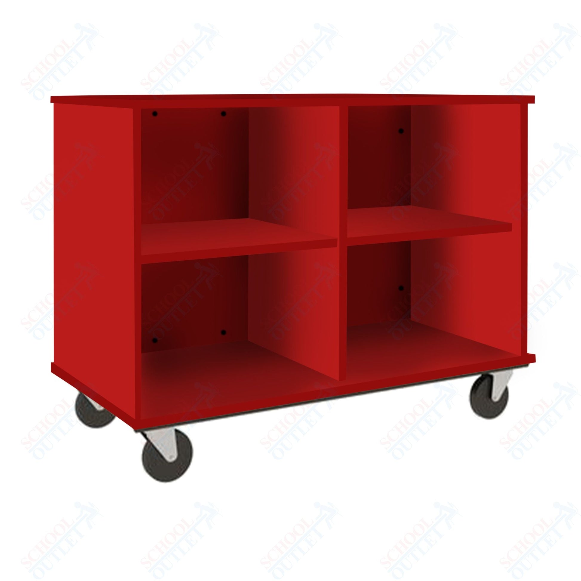 36" Tall Assembled Mobile Four Compartments Open Divided Storage Cabinet (80138 Z36) - SchoolOutlet