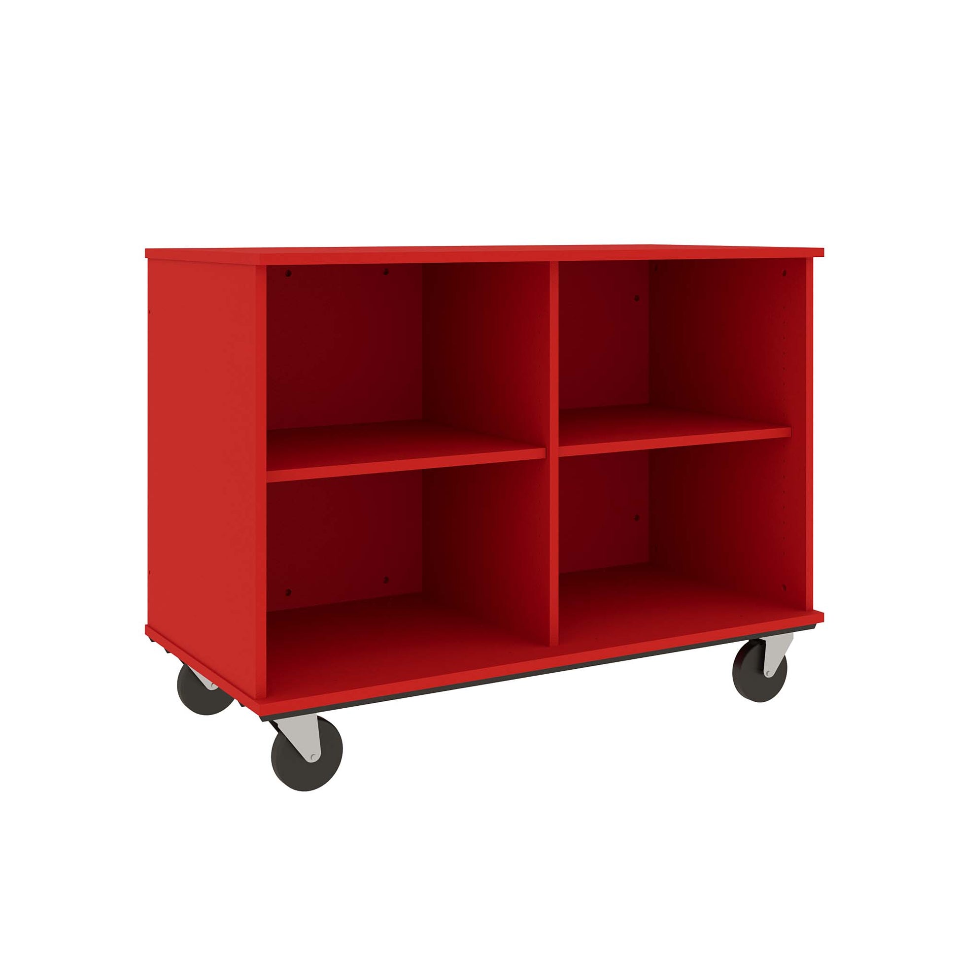 36" Tall Assembled Mobile Four Compartments Open Divided Storage Cabinet (80138 Z36) - SchoolOutlet
