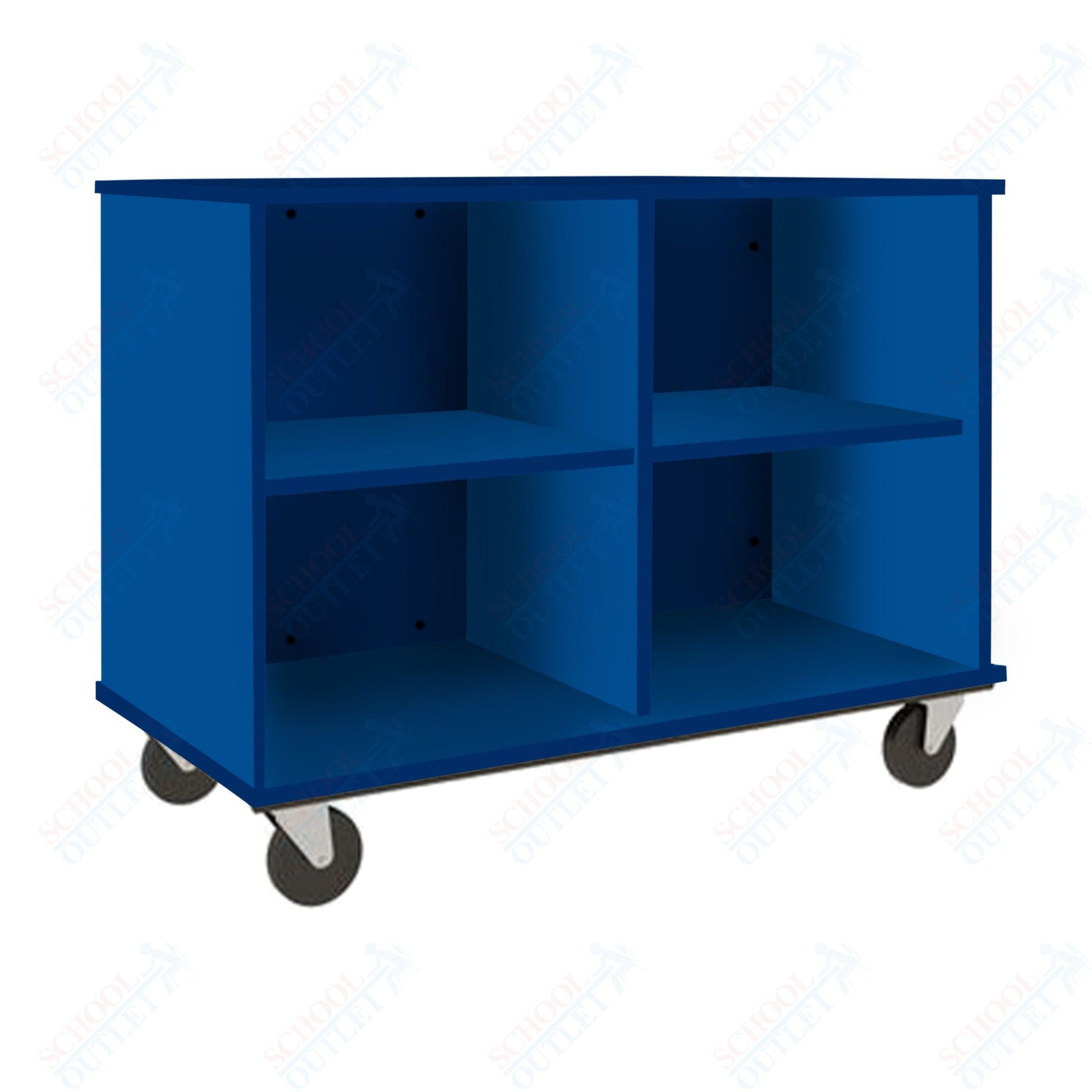 36" Tall Assembled Mobile Four Compartments Open Divided Storage Cabinet (80138 Z36) - SchoolOutlet