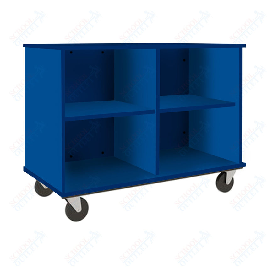 36" Tall Assembled Mobile Four Compartments Open Divided Storage Cabinet (80138 Z36) - SchoolOutlet