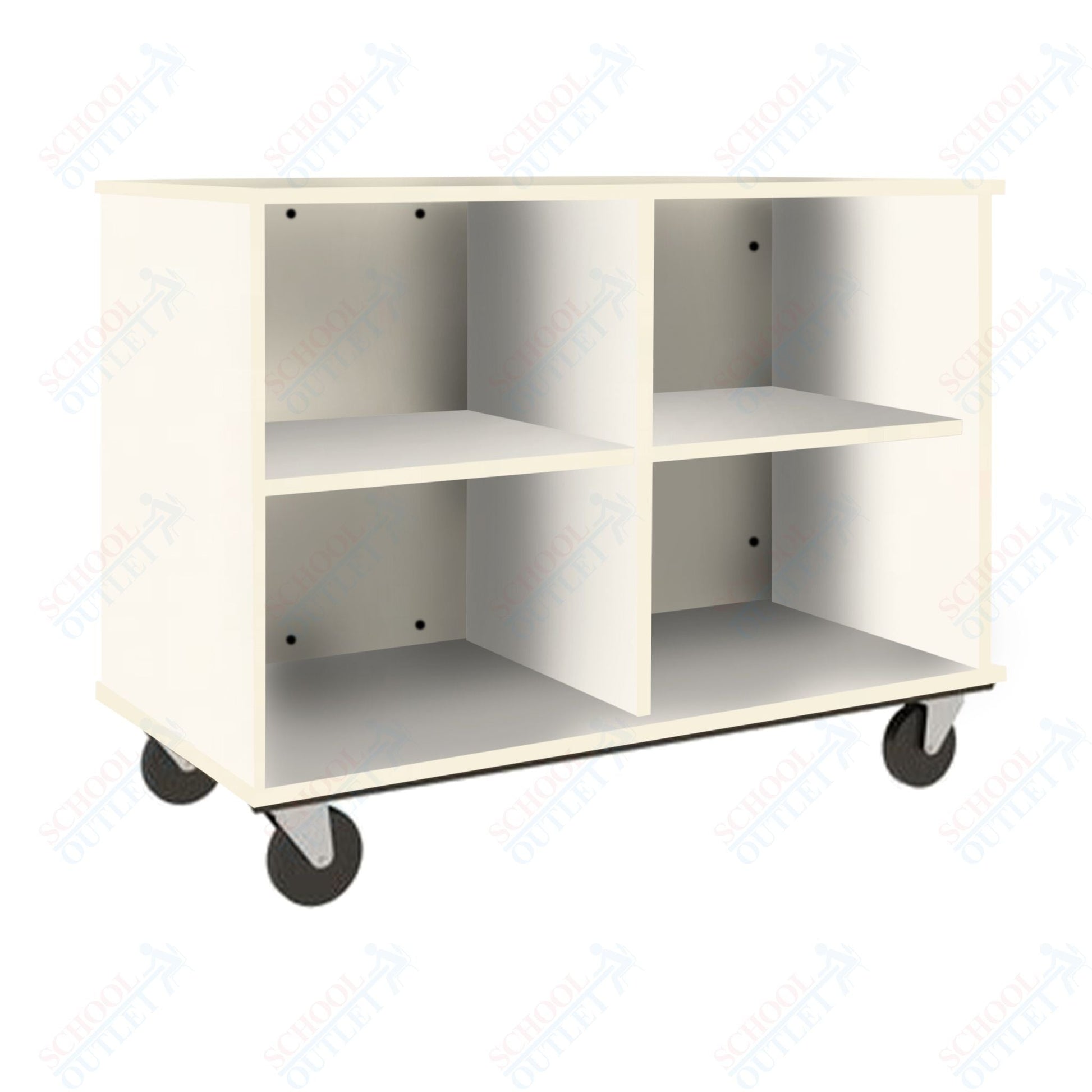 36" Tall Assembled Mobile Four Compartments Open Divided Storage Cabinet (80138 Z36) - SchoolOutlet