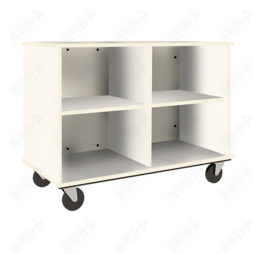 36" Tall Assembled Mobile Four Compartments Open Divided Storage Cabinet (80138 Z36) - SchoolOutlet