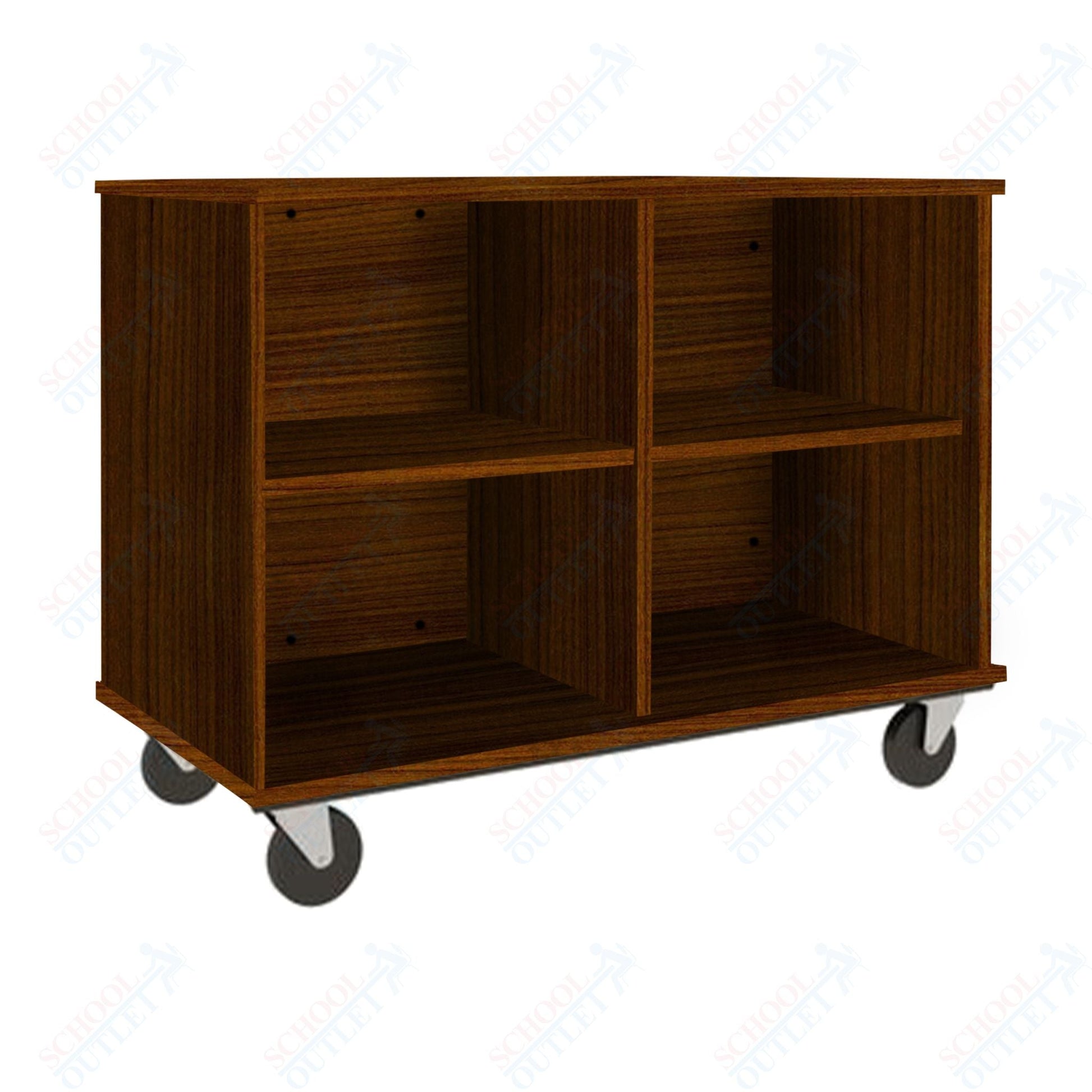 36" Tall Assembled Mobile Four Compartments Open Divided Storage Cabinet (80138 Z36) - SchoolOutlet
