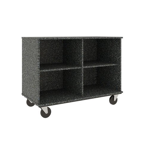 36" Tall Assembled Mobile Four Compartments Open Divided Storage Cabinet (80138 Z36) - SchoolOutlet