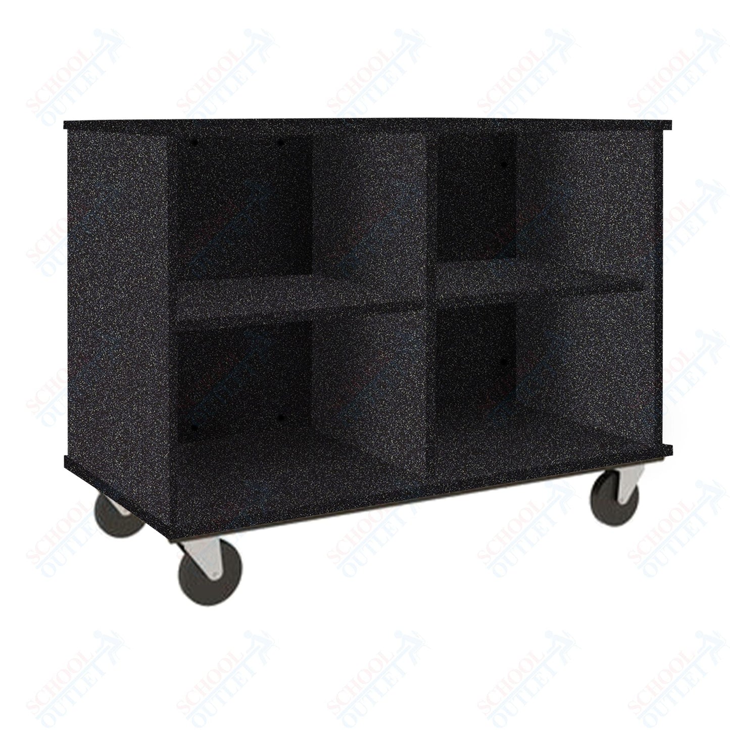 36" Tall Assembled Mobile Four Compartments Open Divided Storage Cabinet (80138 Z36) - SchoolOutlet