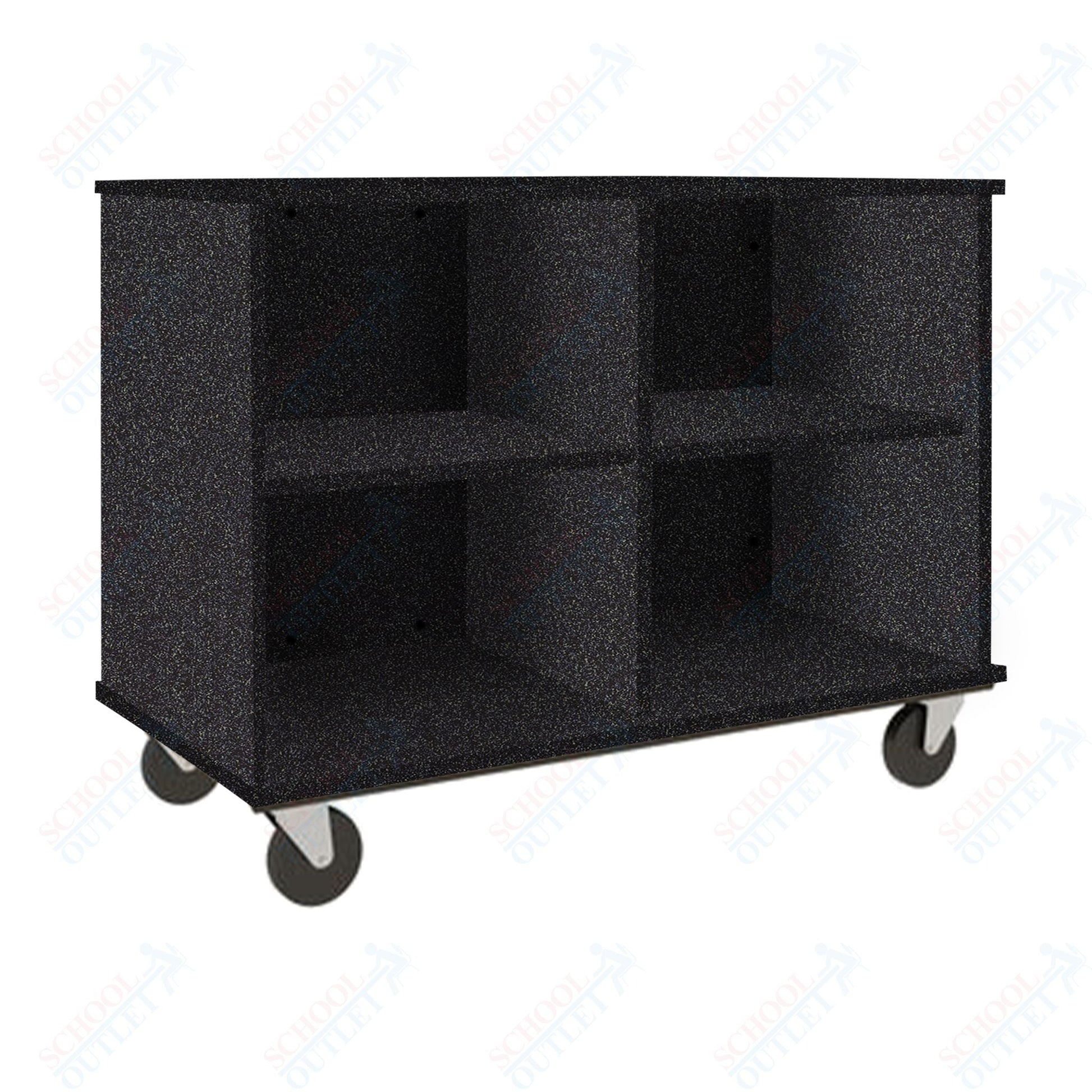 36" Tall Assembled Mobile Four Compartments Open Divided Storage Cabinet (80138 Z36) - SchoolOutlet