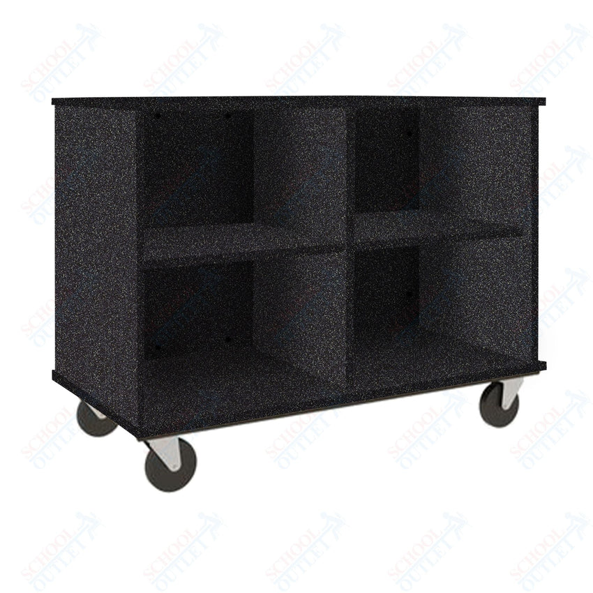 36" Tall Assembled Mobile Four Compartments Open Divided Storage Cabinet (80138 Z36) - SchoolOutlet