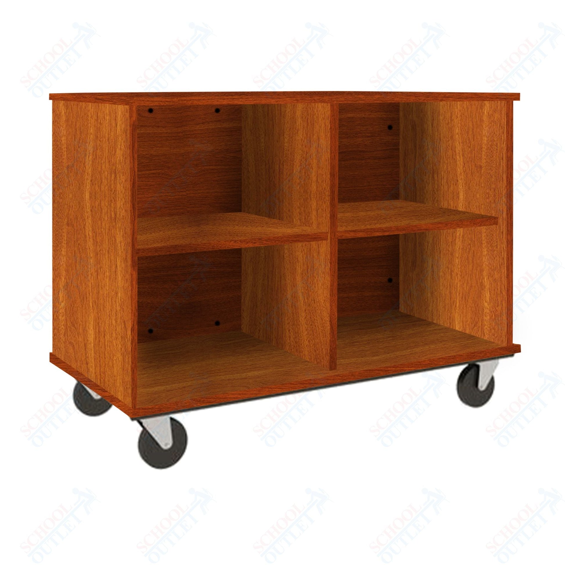 36" Tall Assembled Mobile Four Compartments Open Divided Storage Cabinet (80138 Z36) - SchoolOutlet