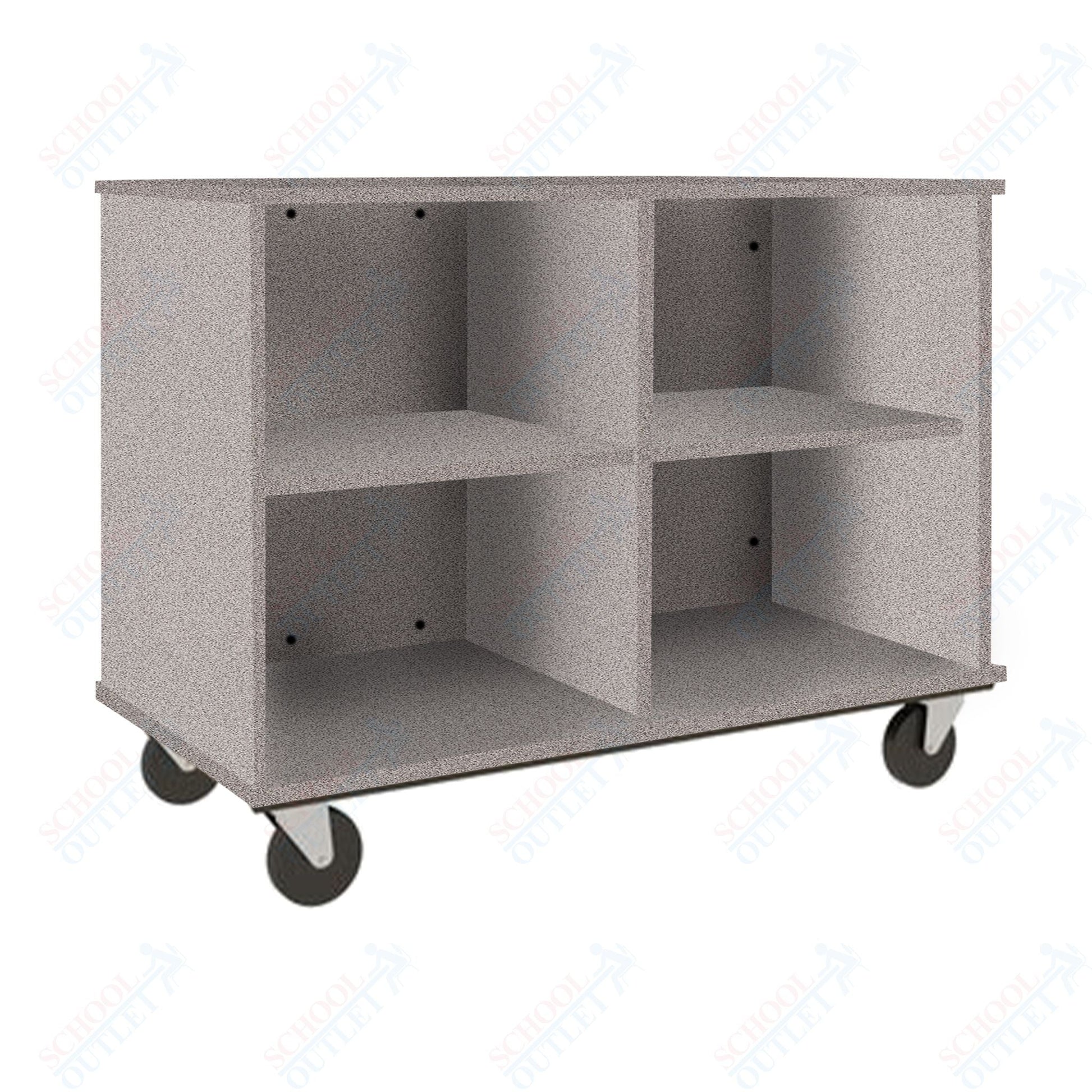 36" Tall Assembled Mobile Four Compartments Open Divided Storage Cabinet (80138 Z36) - SchoolOutlet