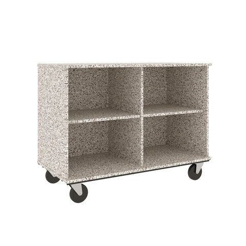 36" Tall Assembled Mobile Four Compartments Open Divided Storage Cabinet (80138 Z36) - SchoolOutlet