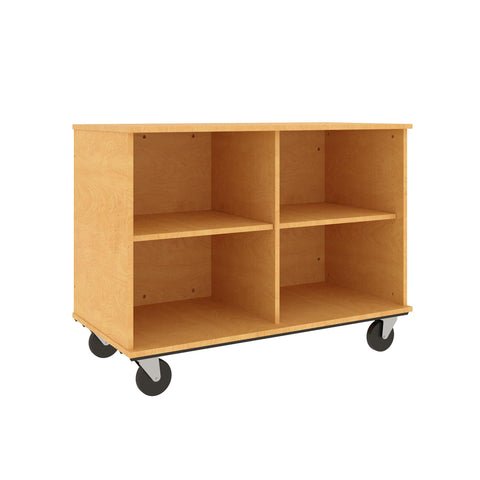 36" Tall Assembled Mobile Four Compartments Open Divided Storage Cabinet (80138 Z36) - SchoolOutlet