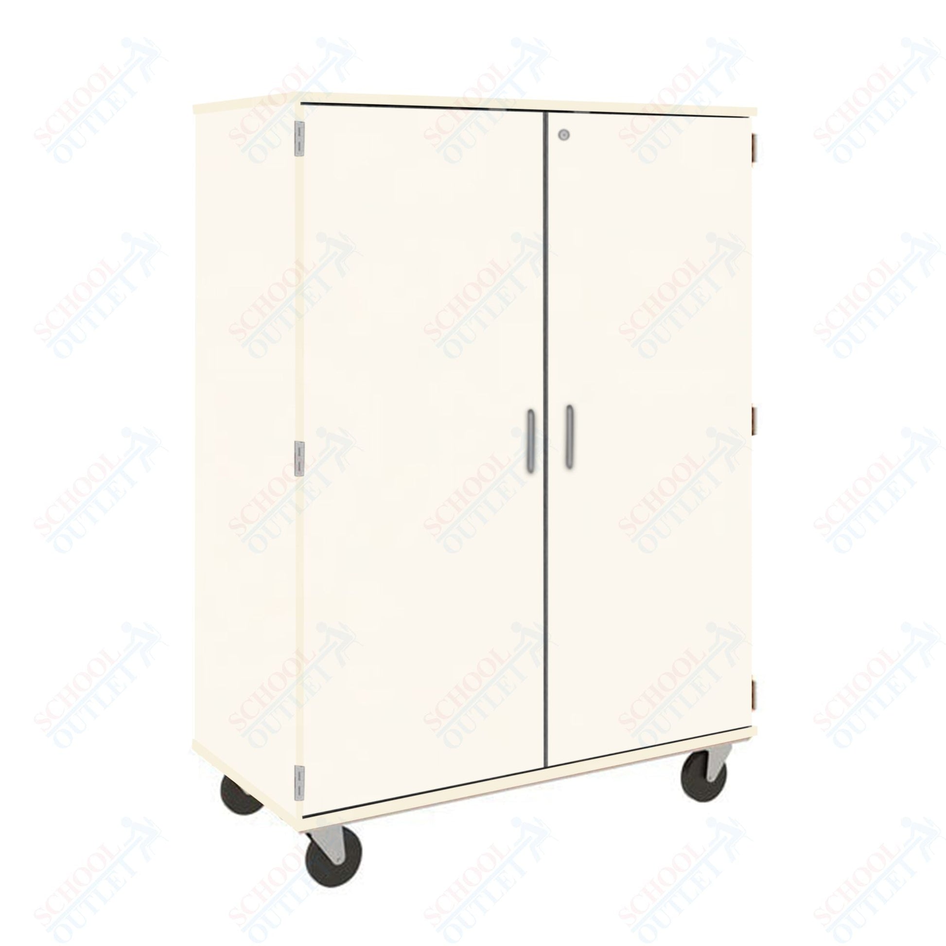 67" Tall Assembled Center Divider Mobile Classroom Storage Cabinet with Lockable Doors (80181 F67) - SchoolOutlet