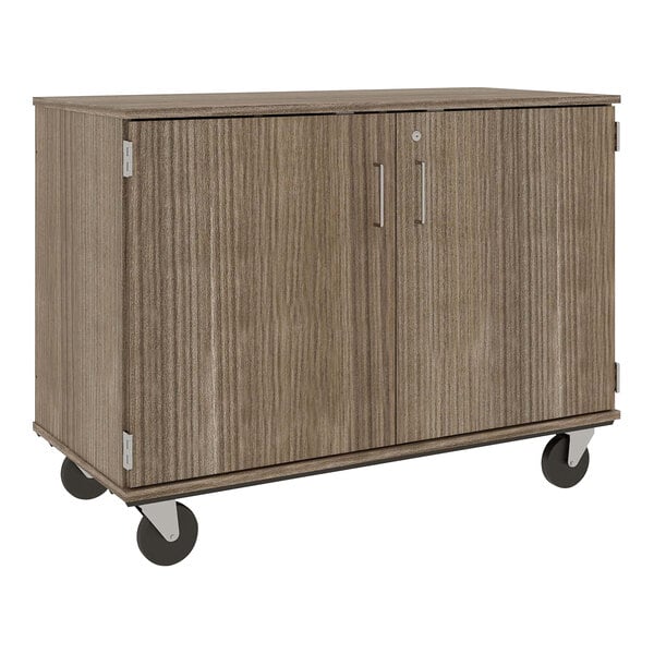 36" Assembled Mobile Cubbie Storage Cart with Locking Doors (80240 F36) - SchoolOutlet