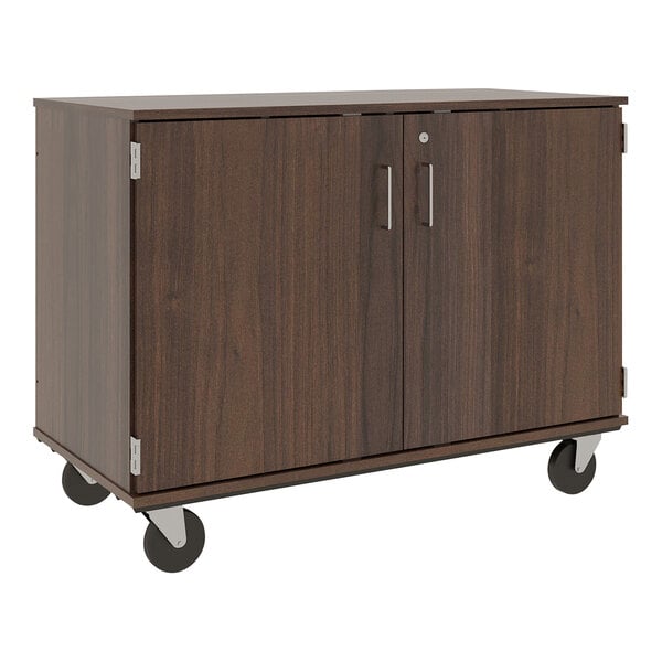 36" Assembled Mobile Cubbie Storage Cart with Locking Doors (80240 F36) - SchoolOutlet