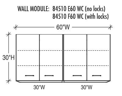 60" Wide Wall Module (84510 F60 WC) - SchoolOutlet