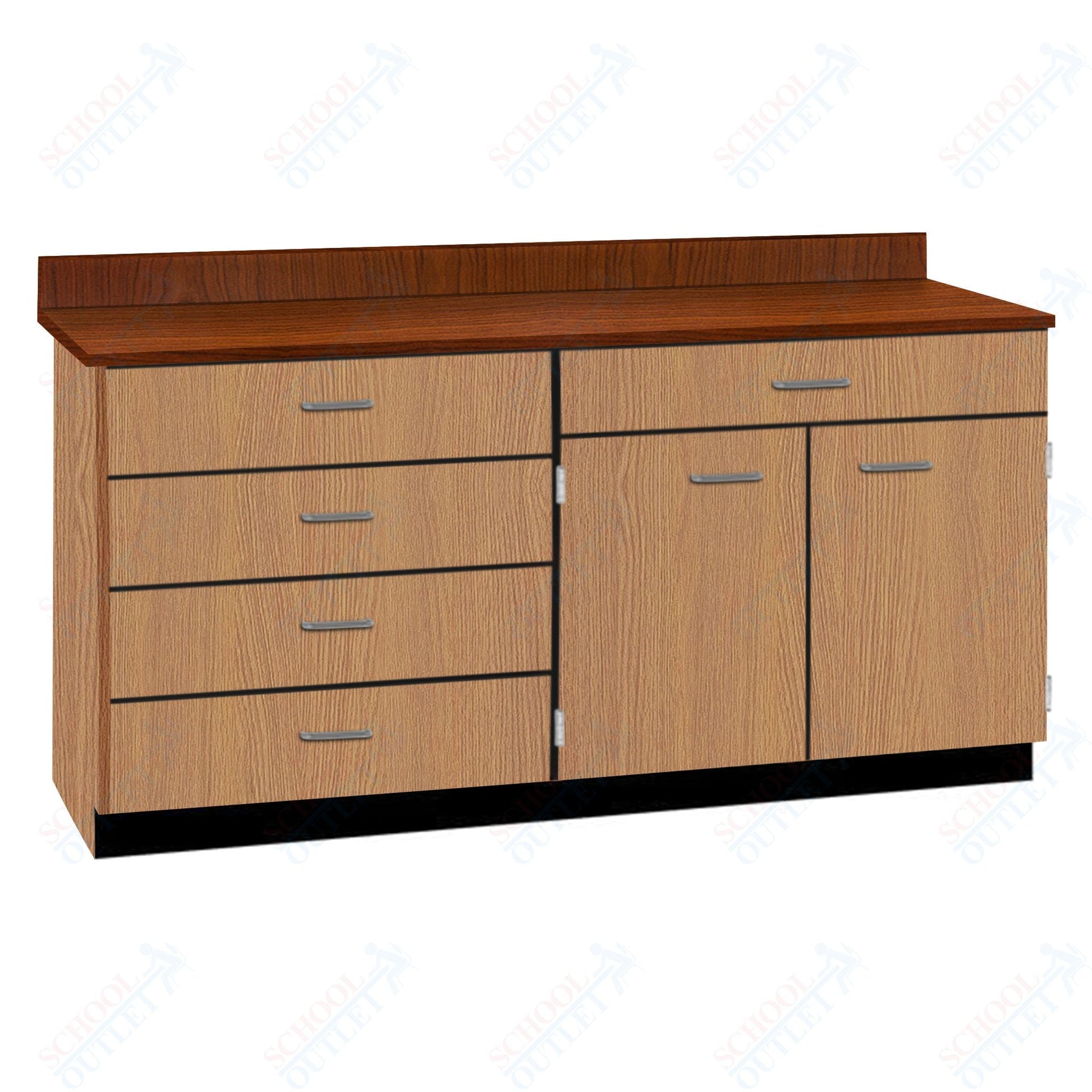 Base Cabinets with Five Drawers and Double Door Shelf (84512 F60 BC) - SchoolOutlet