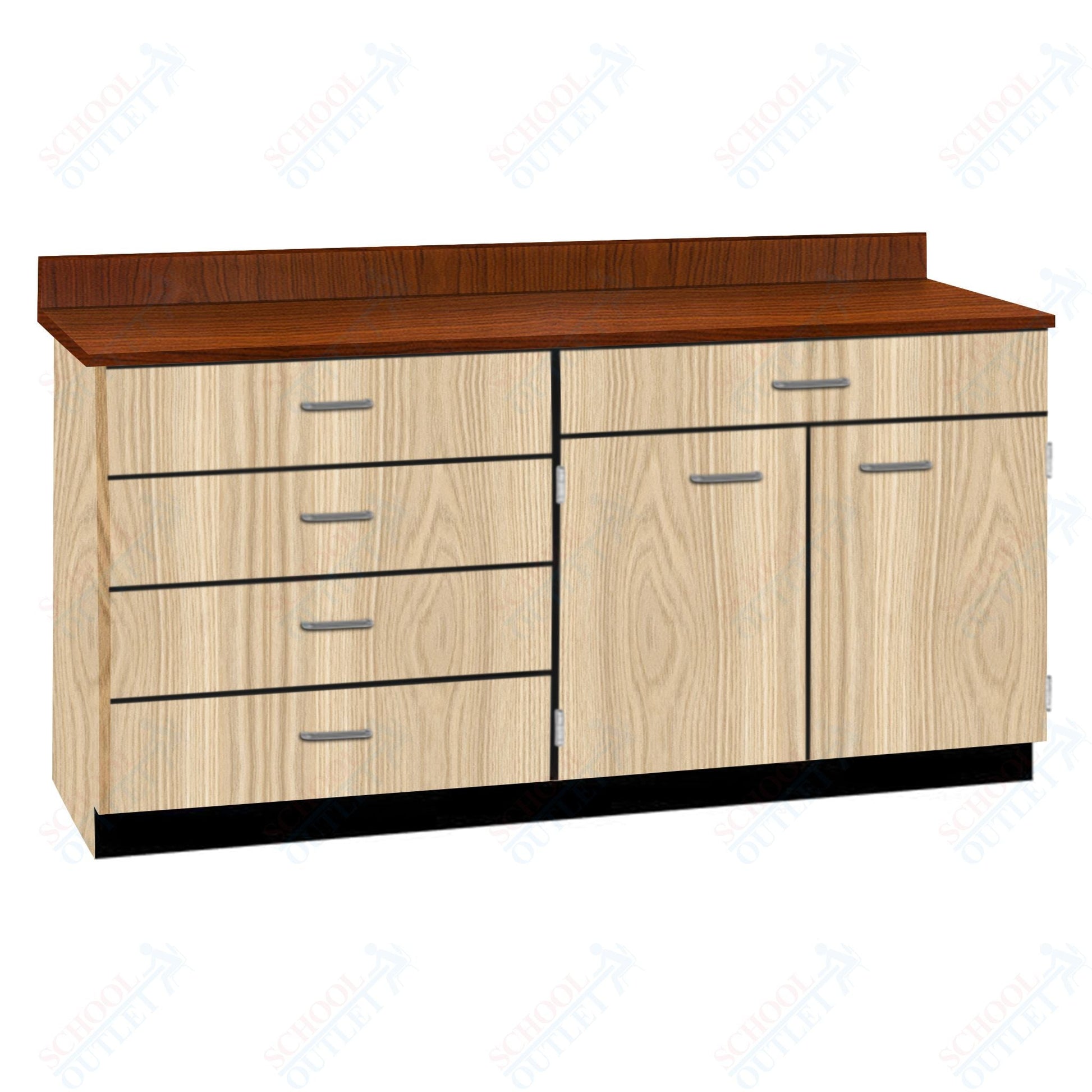 Base Cabinets with Five Drawers and Double Door Shelf (84512 F60 BC) - SchoolOutlet