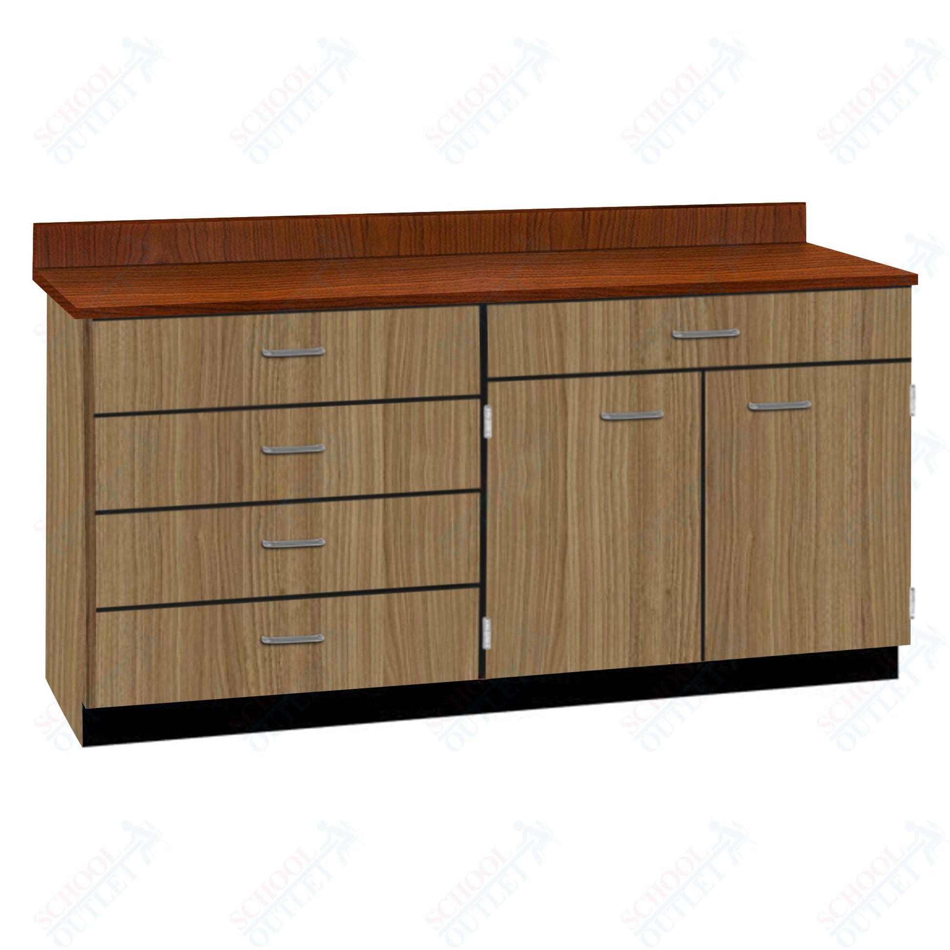 Base Cabinets with Five Drawers and Double Door Shelf (84512 F60 BC) - SchoolOutlet