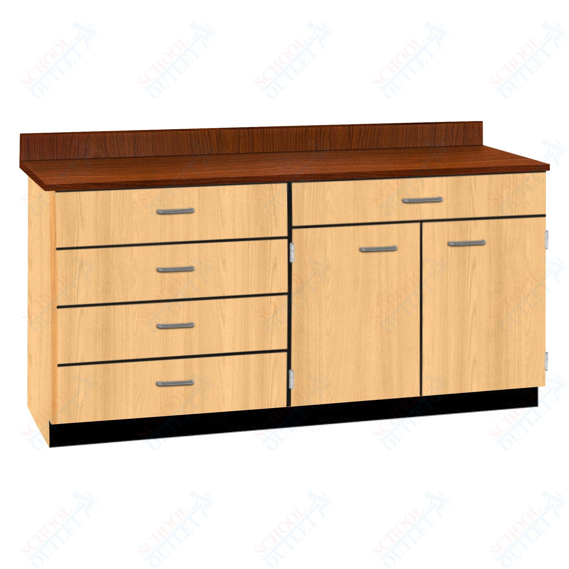 Base Cabinets with Five Drawers and Double Door Shelf (84512 F60 BC) - SchoolOutlet