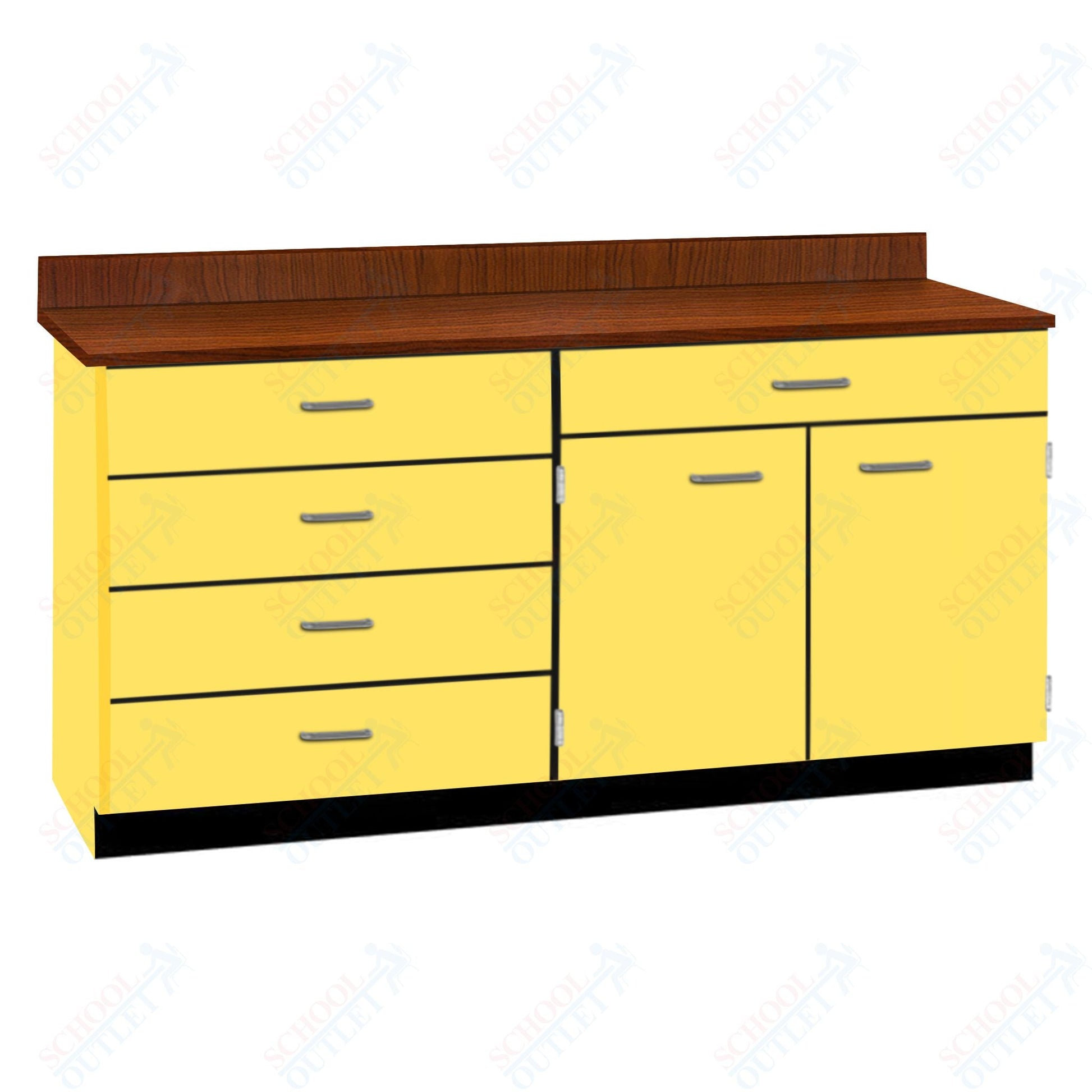 Base Cabinets with Five Drawers and Double Door Shelf (84512 F60 BC) - SchoolOutlet