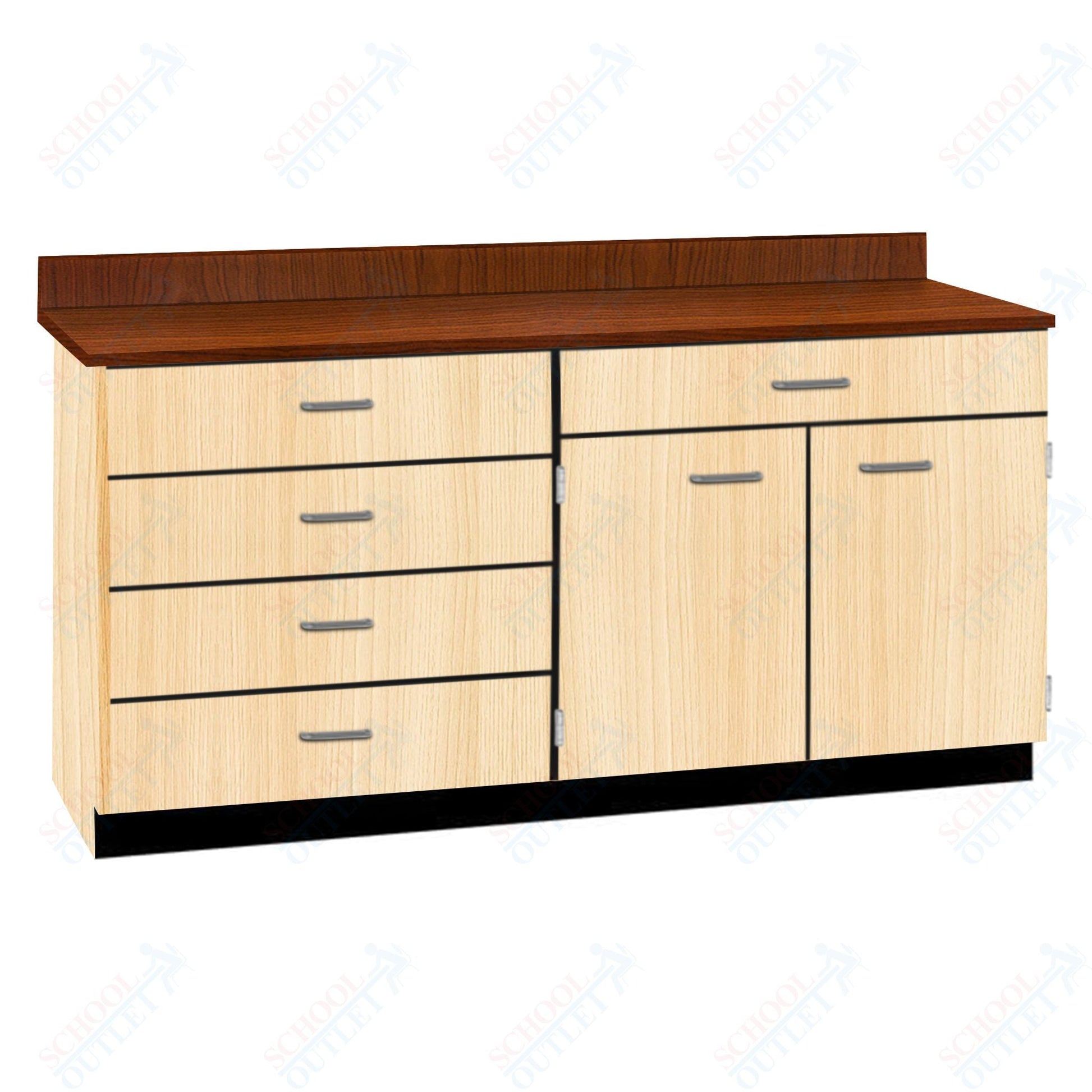 Base Cabinets with Five Drawers and Double Door Shelf (84512 F60 BC) - SchoolOutlet