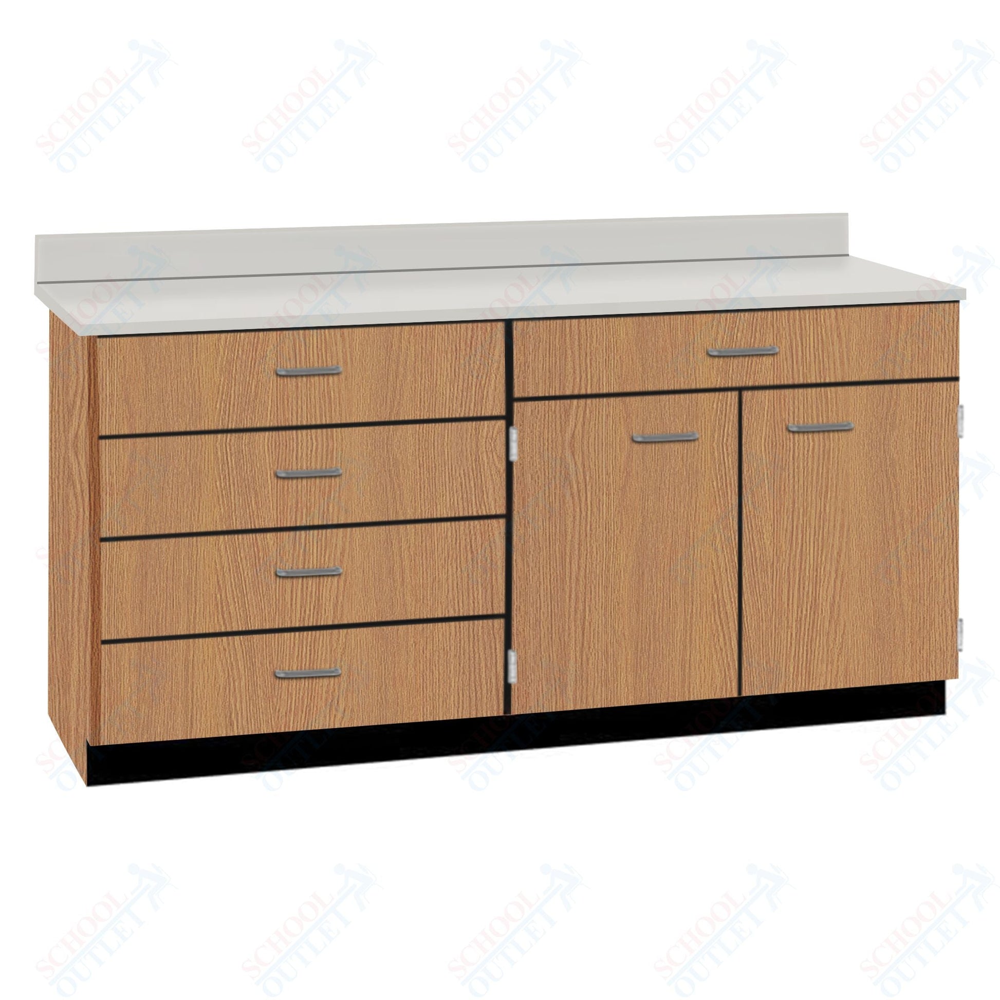 Base Cabinets with Five Drawers and Double Door Shelf (84512 F60 BC) - SchoolOutlet