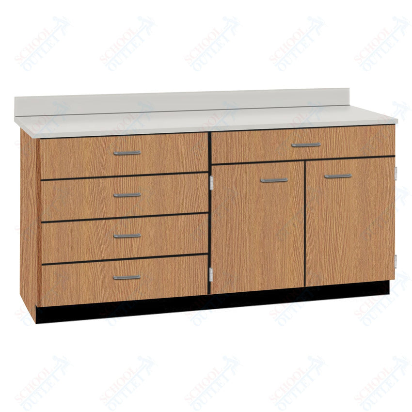 Base Cabinets with Five Drawers and Double Door Shelf (84512 F60 BC) - SchoolOutlet
