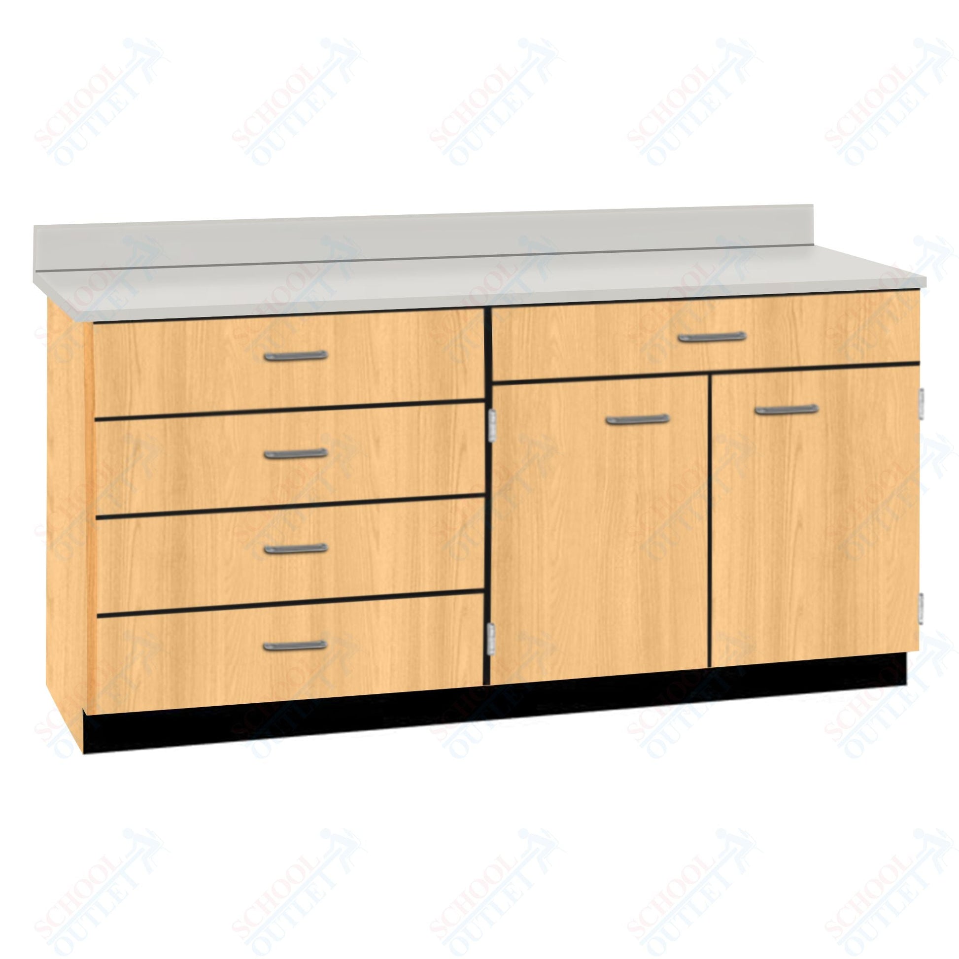 Base Cabinets with Five Drawers and Double Door Shelf (84512 F60 BC) - SchoolOutlet
