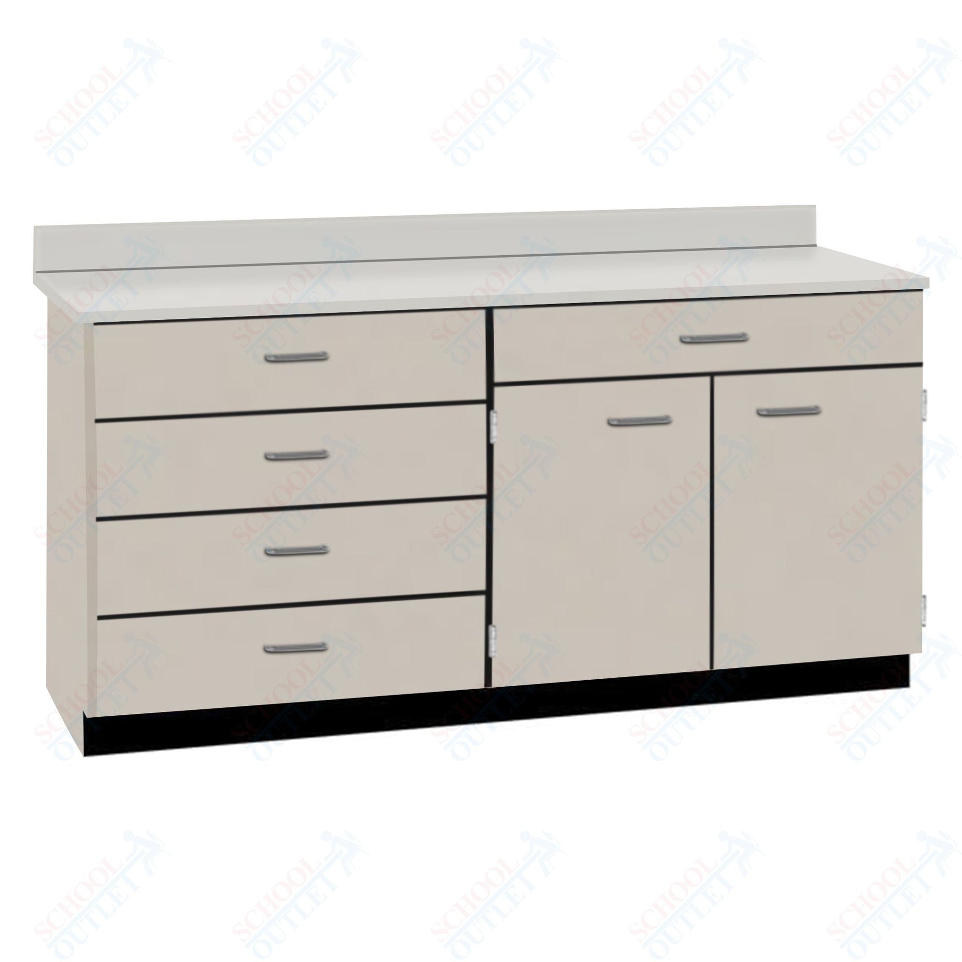 Base Cabinets with Five Drawers and Double Door Shelf (84512 F60 BC) - SchoolOutlet