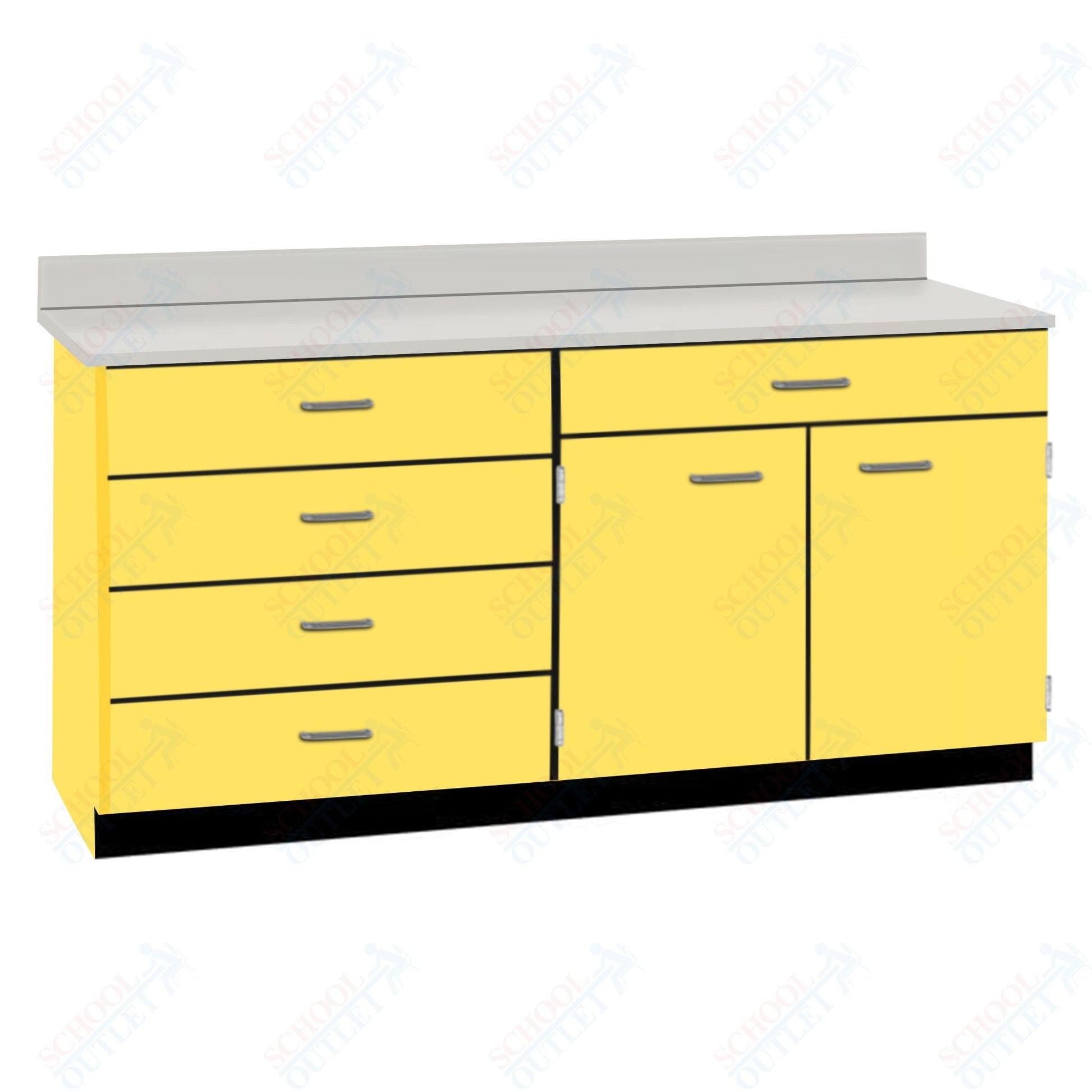 Base Cabinets with Five Drawers and Double Door Shelf (84512 F60 BC) - SchoolOutlet