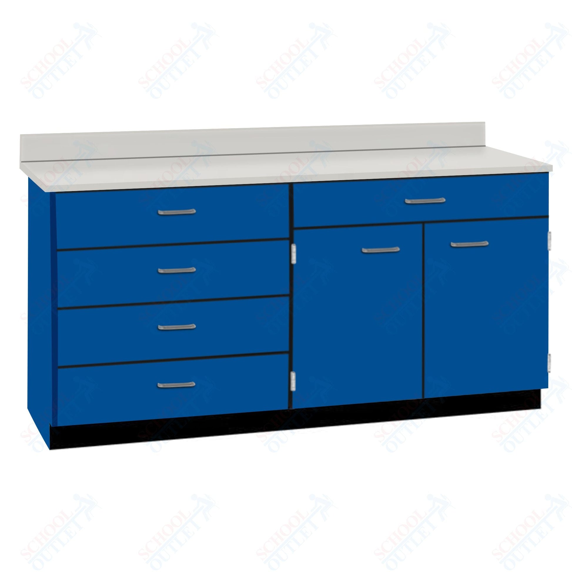 Base Cabinets with Five Drawers and Double Door Shelf (84512 F60 BC) - SchoolOutlet