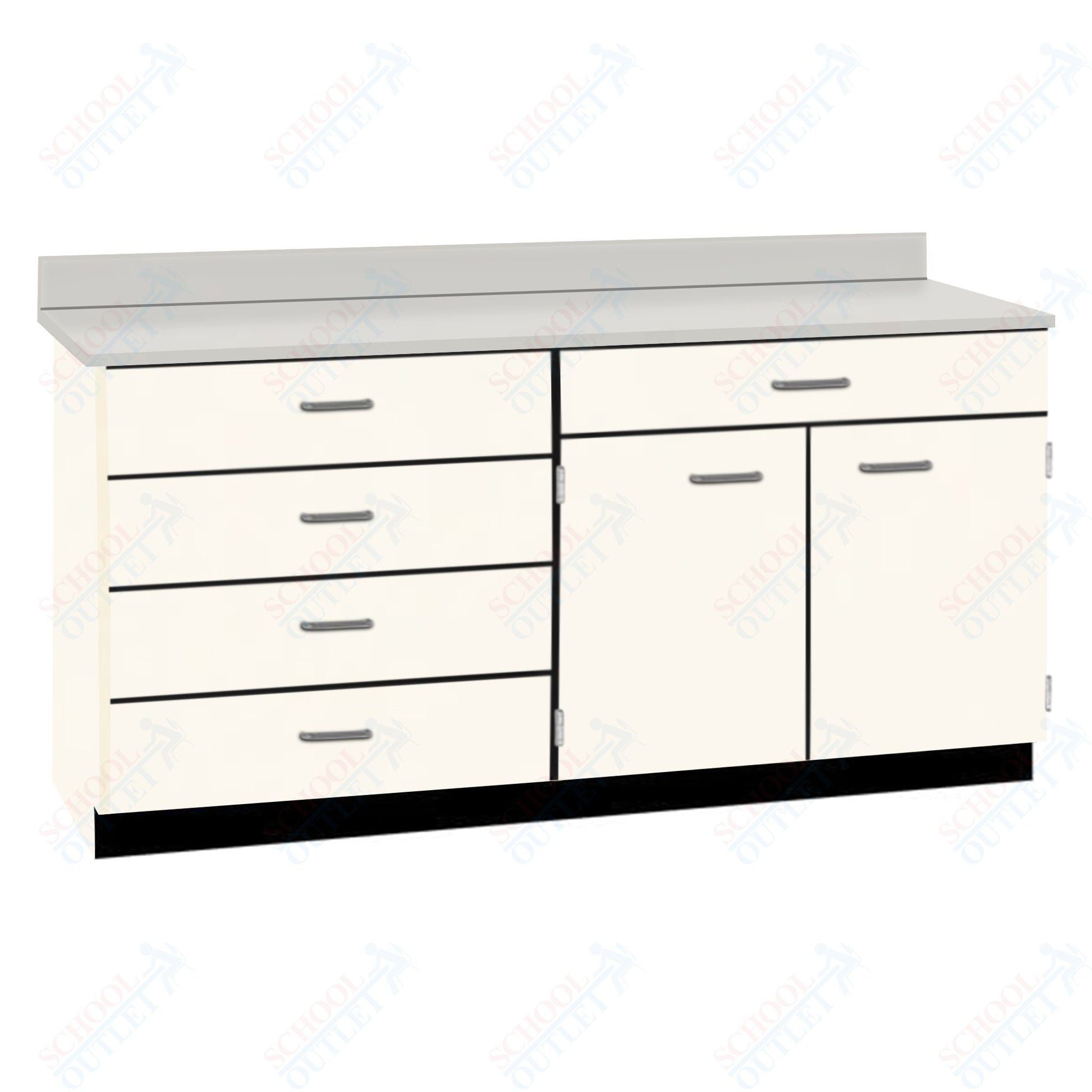 Base Cabinets with Five Drawers and Double Door Shelf (84512 F60 BC) - SchoolOutlet