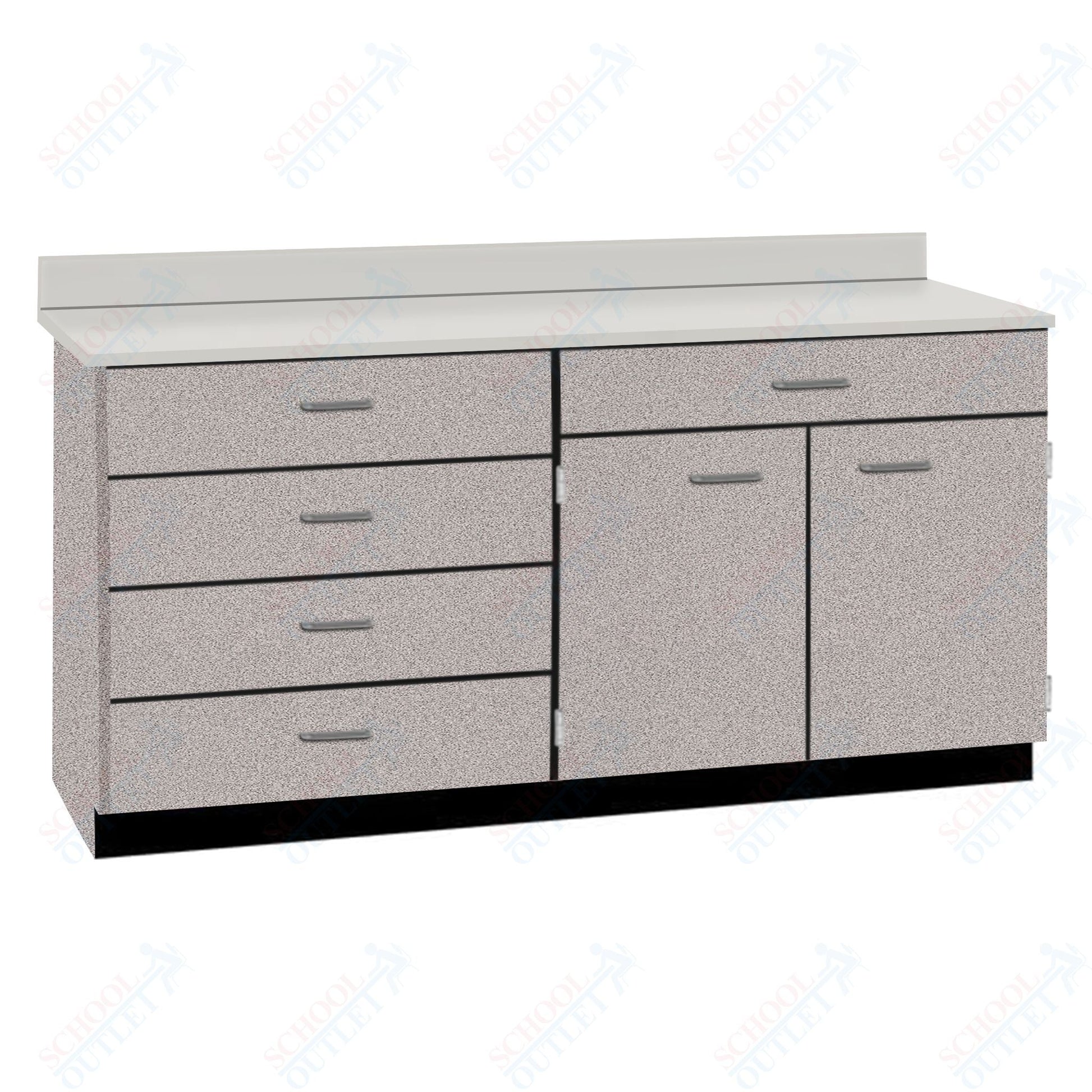Base Cabinets with Five Drawers and Double Door Shelf (84512 F60 BC) - SchoolOutlet